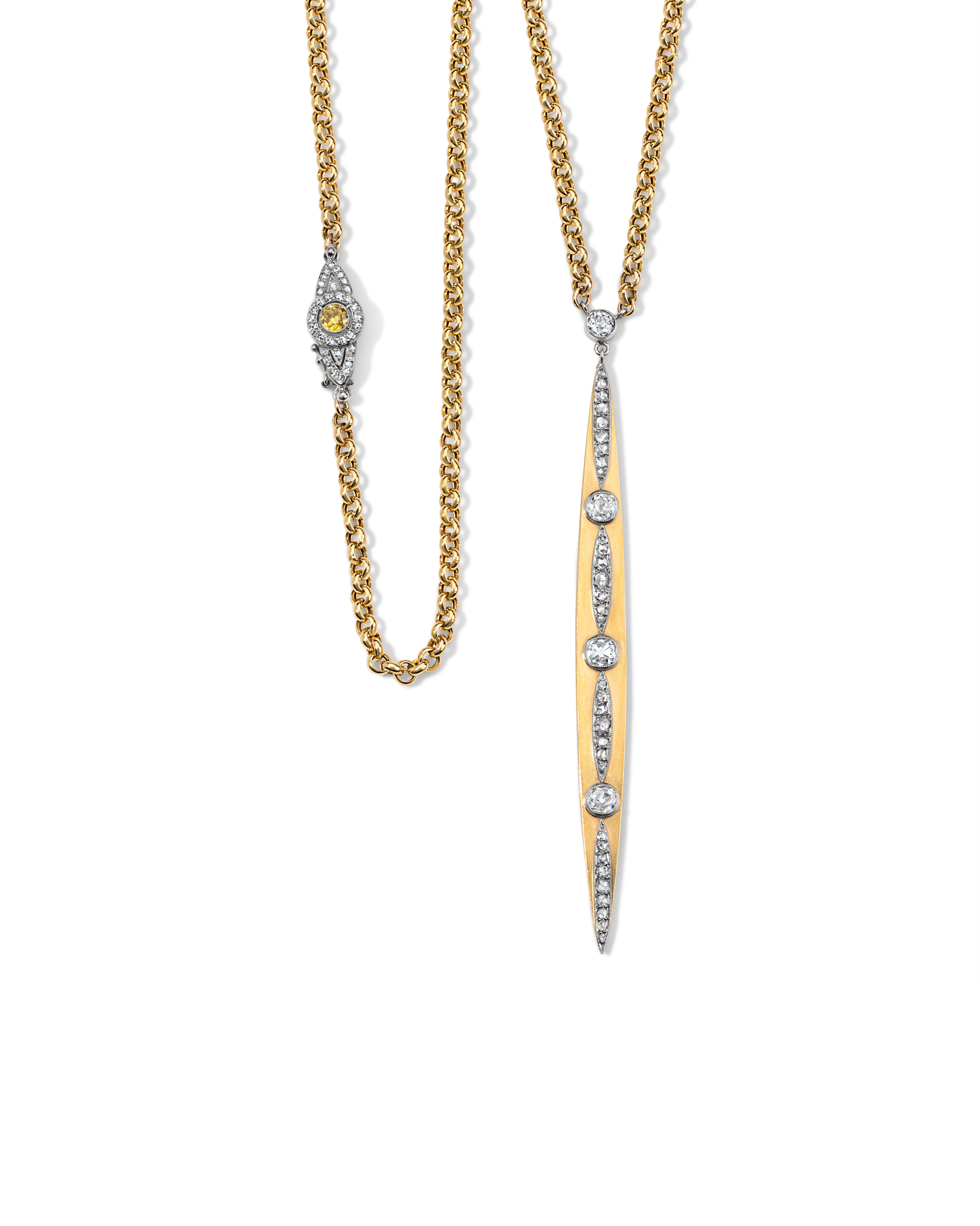 Gilded Age Gold and Diamond Sautoir