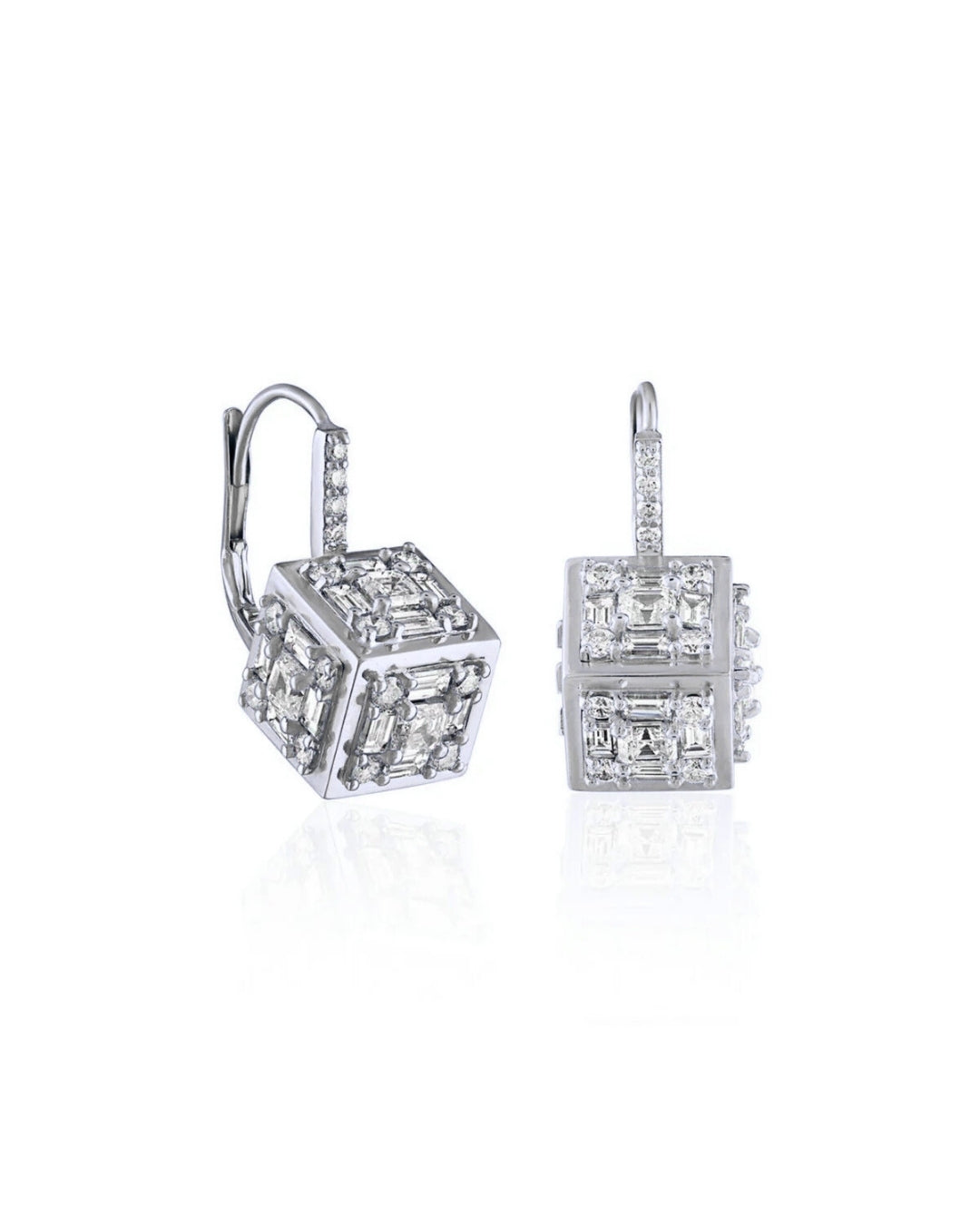 Clarity 3 Sided Diamond Drop Earrings
