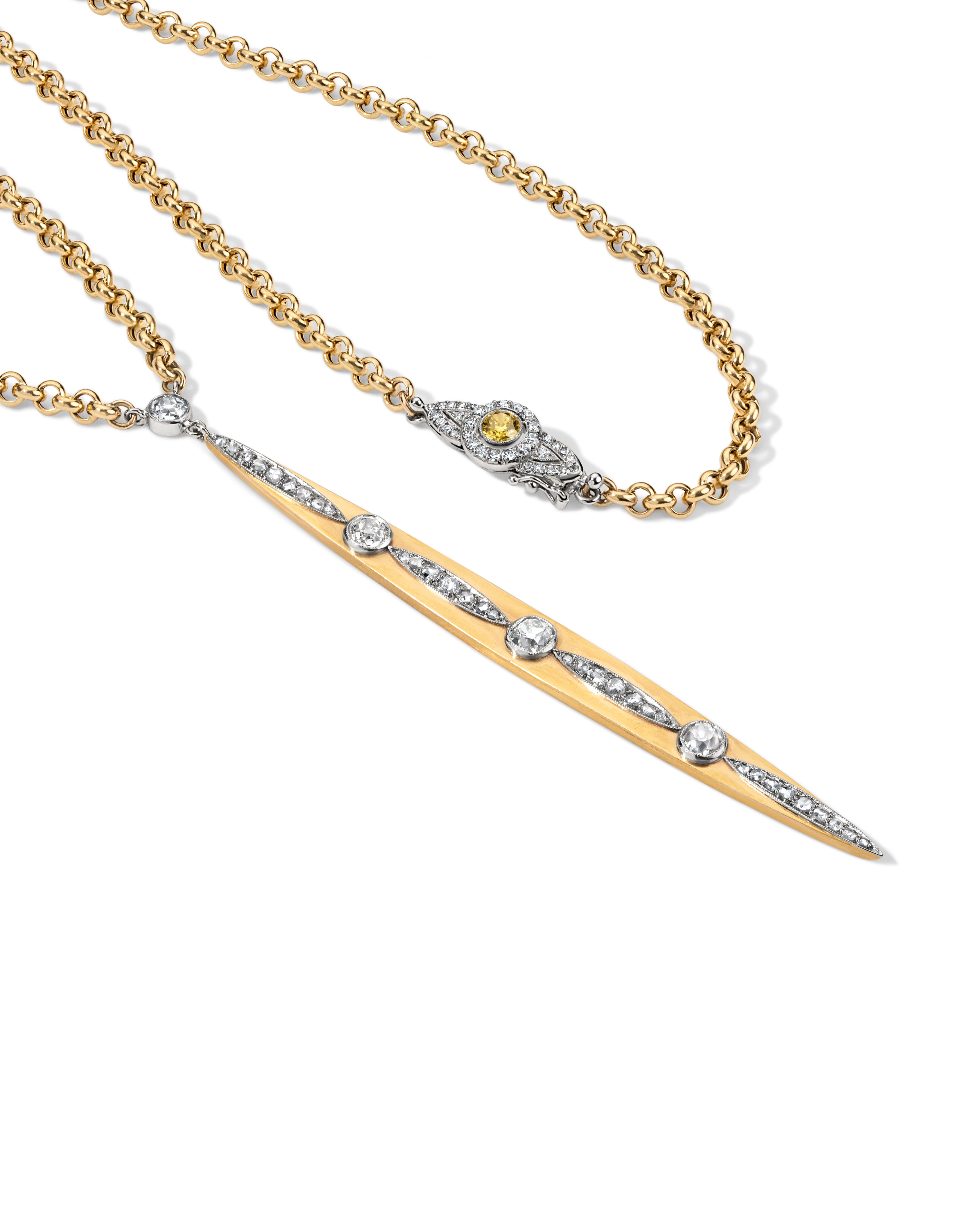 Gilded Age Gold and Diamond Sautoir