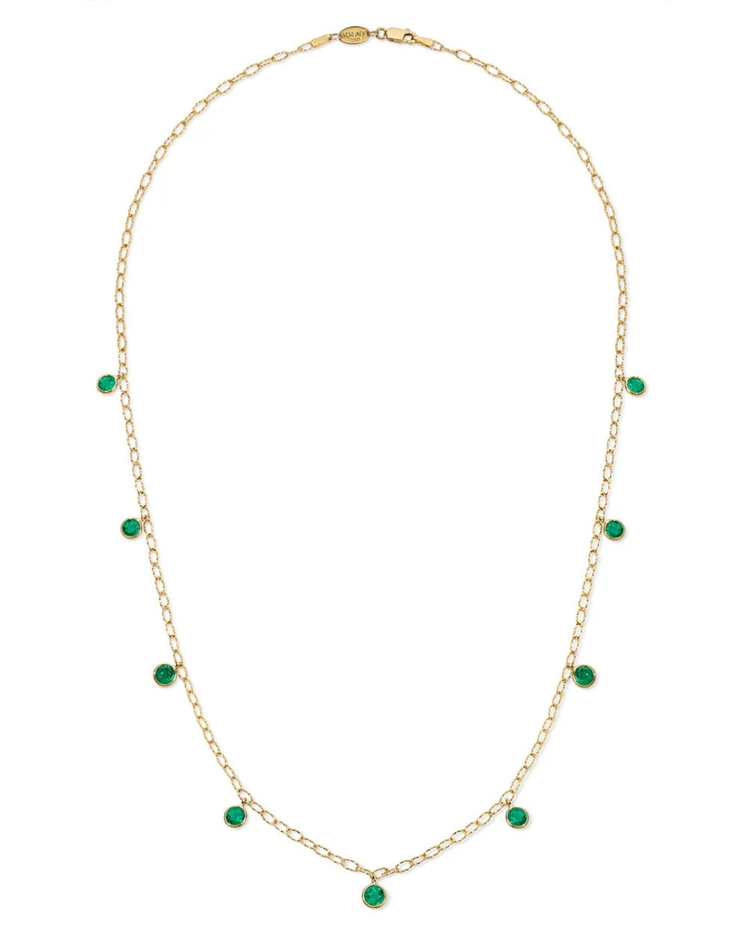 Colombian Emerald Drop Tinsel Chain Necklace