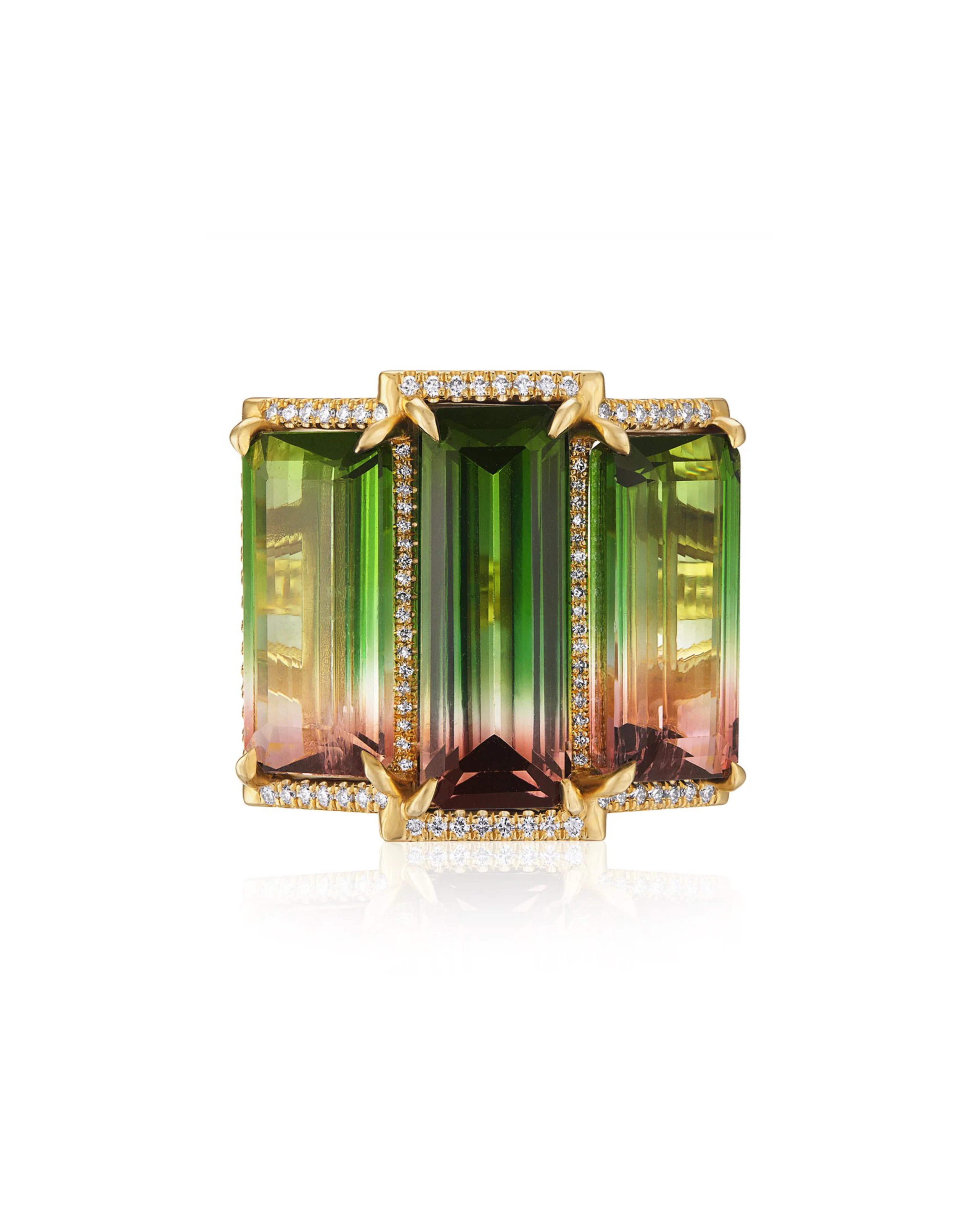 Bi-Color Watermelon Tourmaline Ring