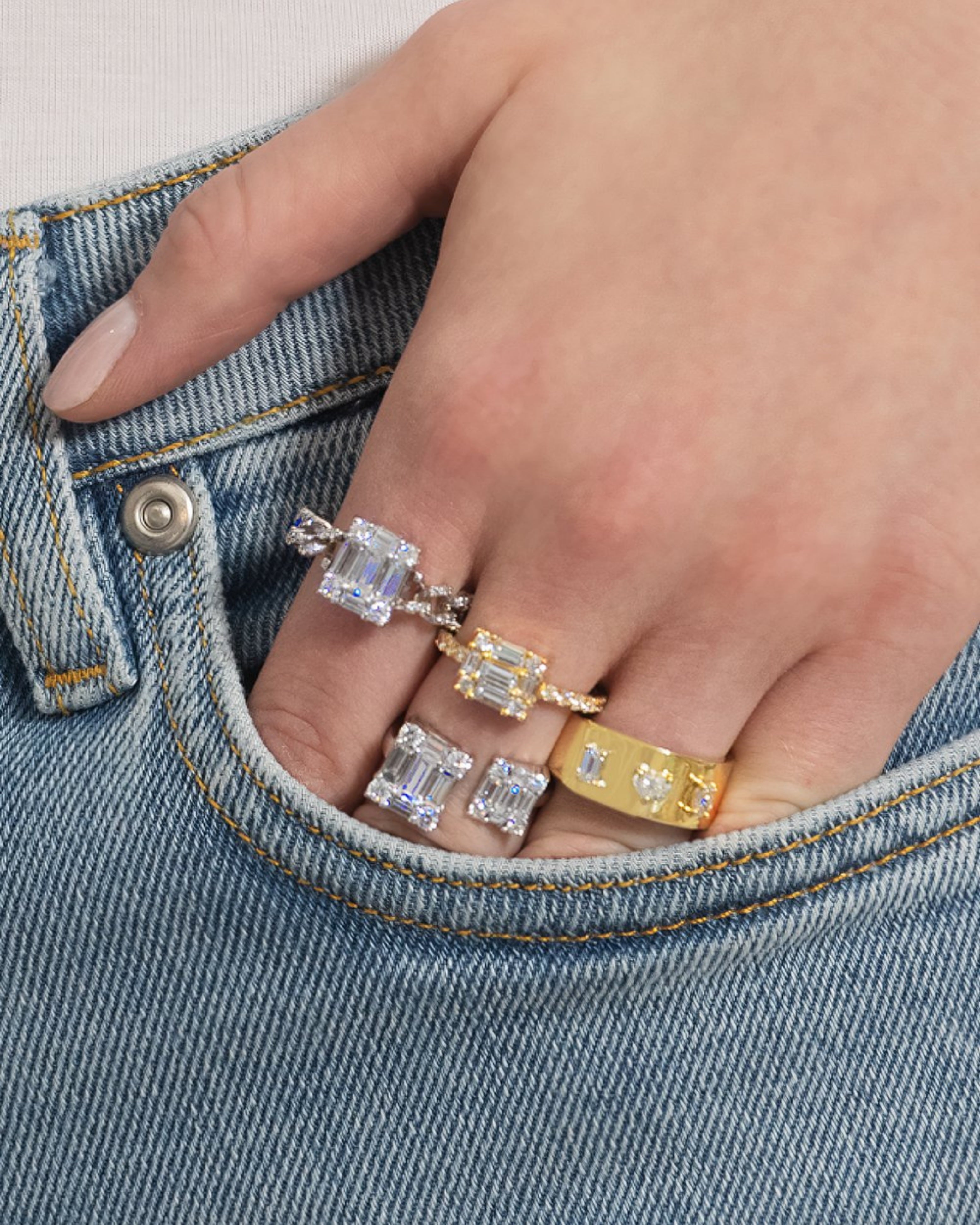 Clarity Cube Diamond Band
