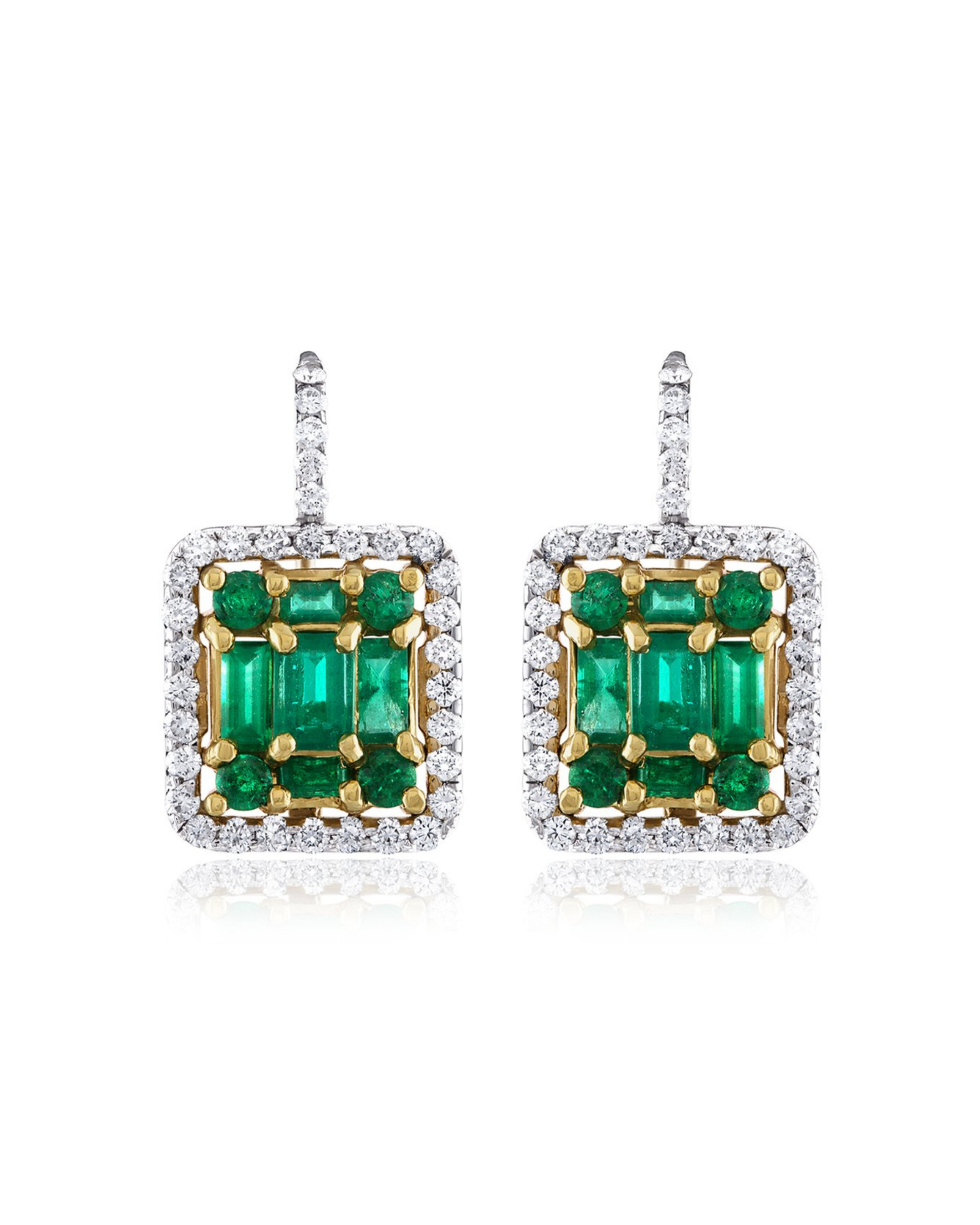 Clarity Mega Emerald Halo Earrings