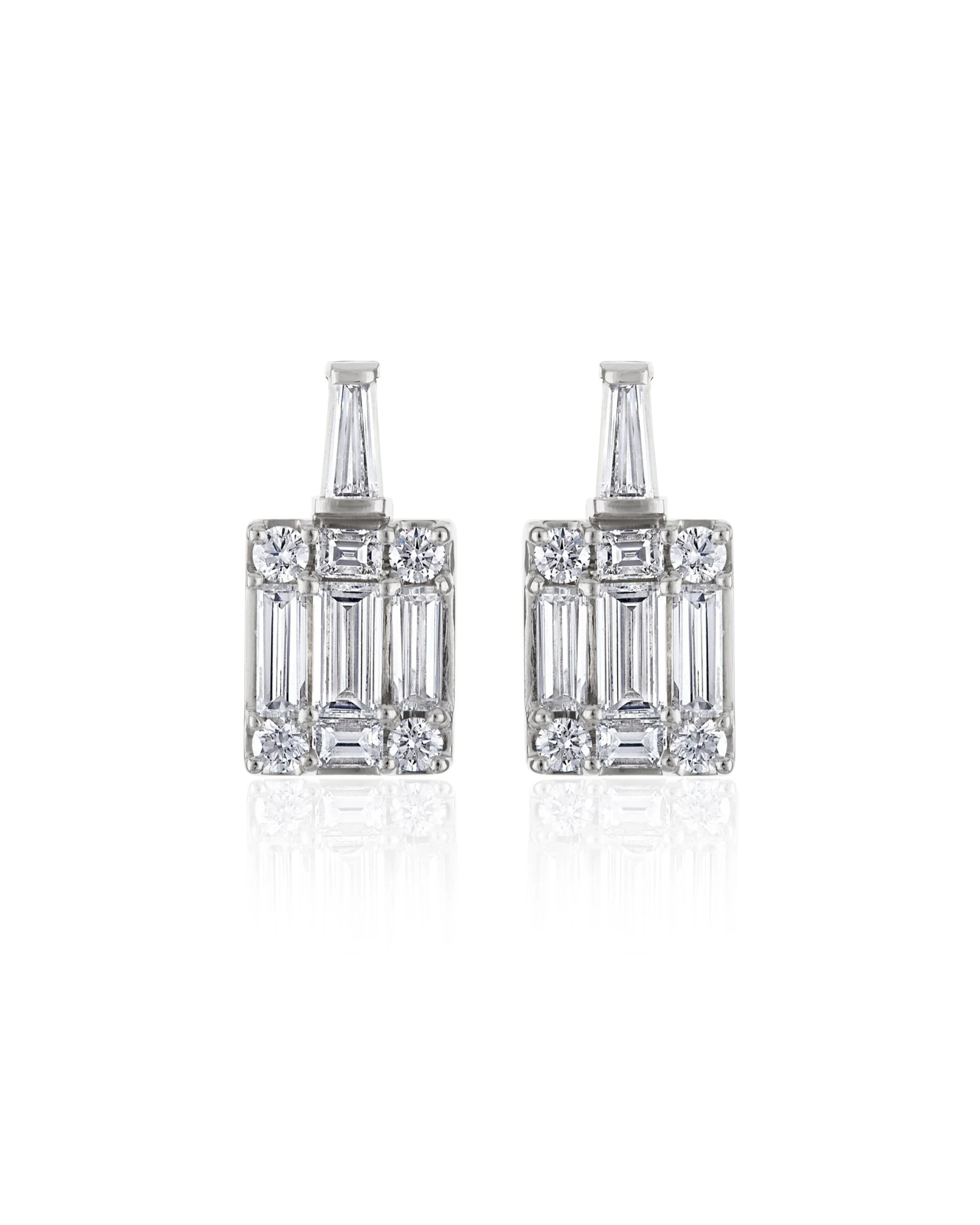 Clarity Mega Tapered Baguette Earrings