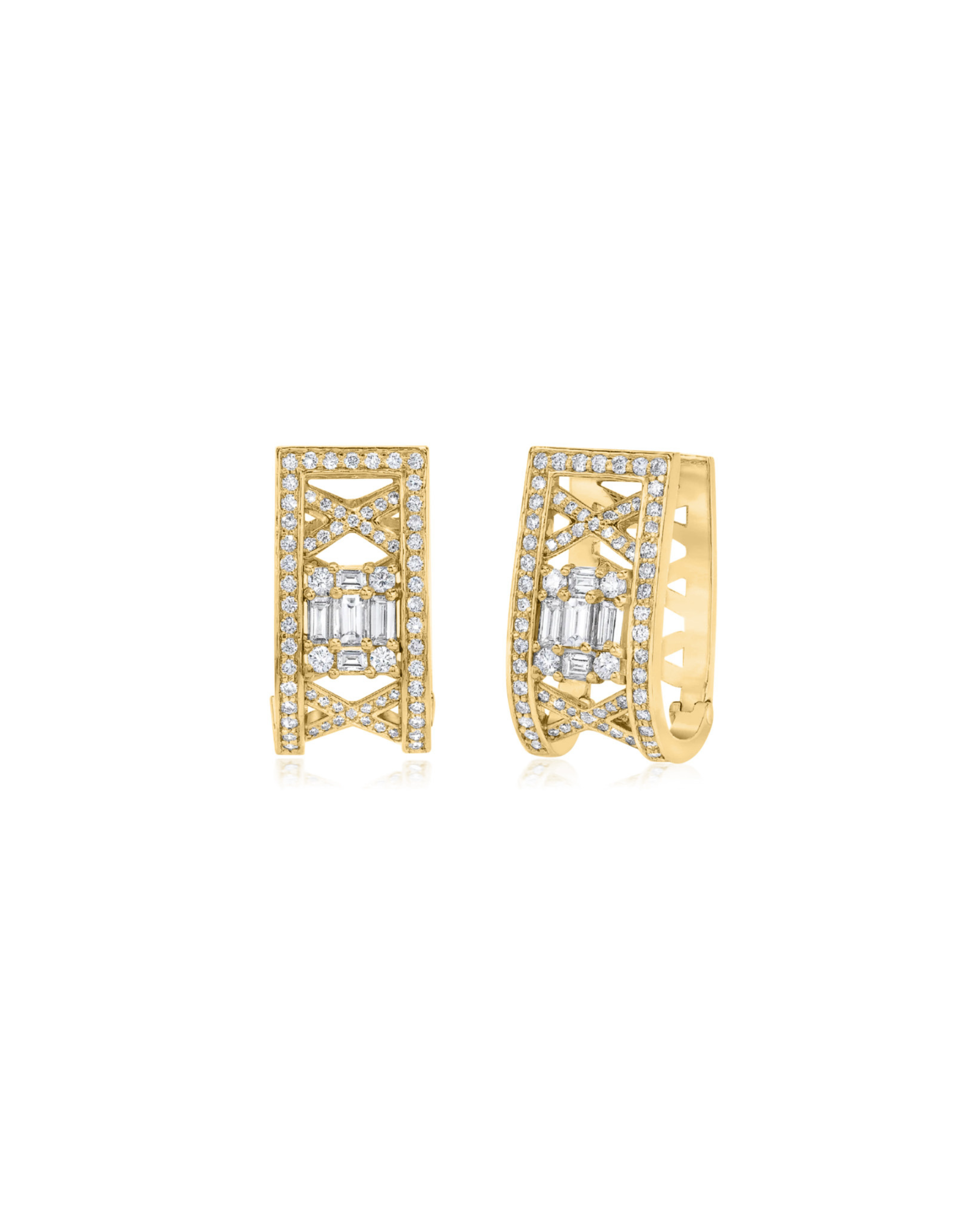 CLARITY<sup>3</sup> LATTICE HUGGIE HOOP EARRINGS