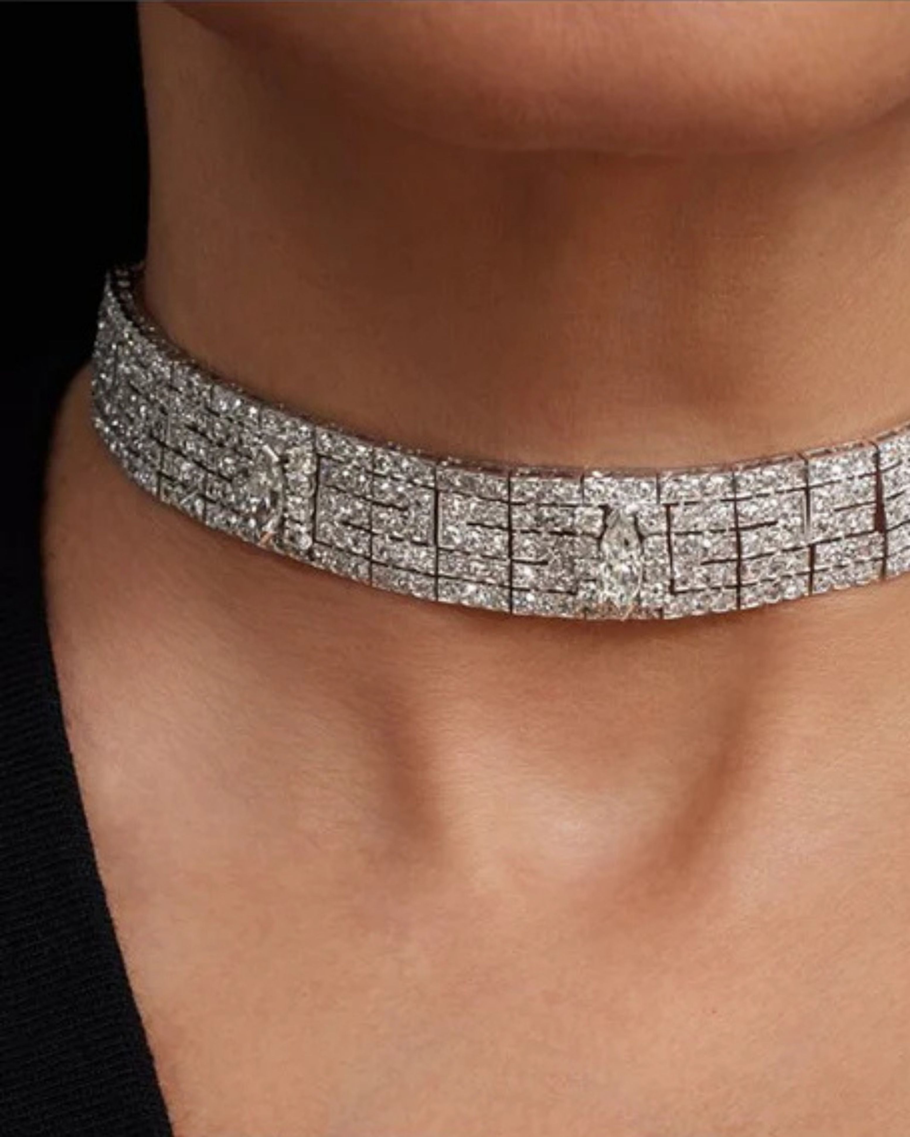 Diamond Platinum Adjustable Choker