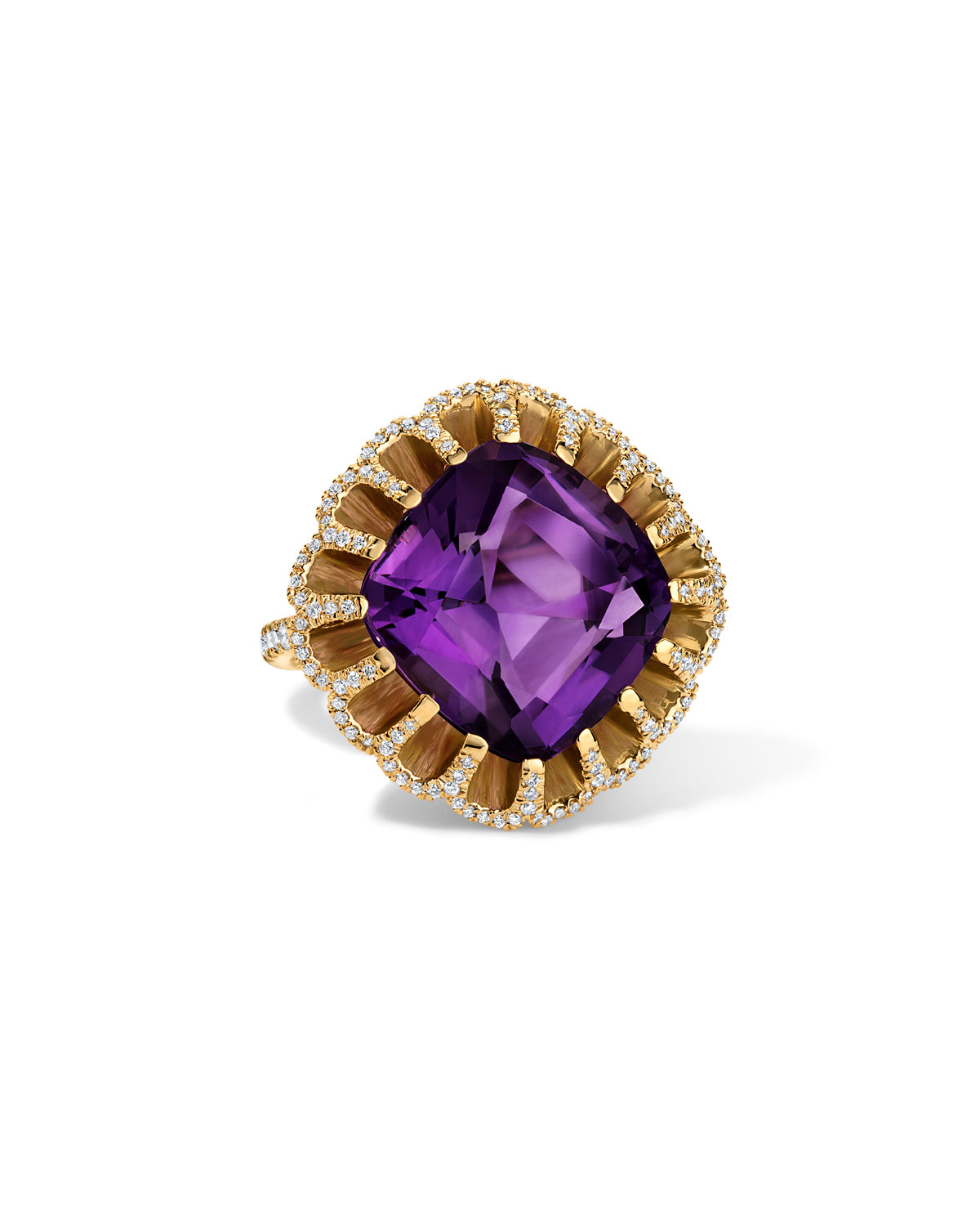 Floating Amethyst and Diamond Ring