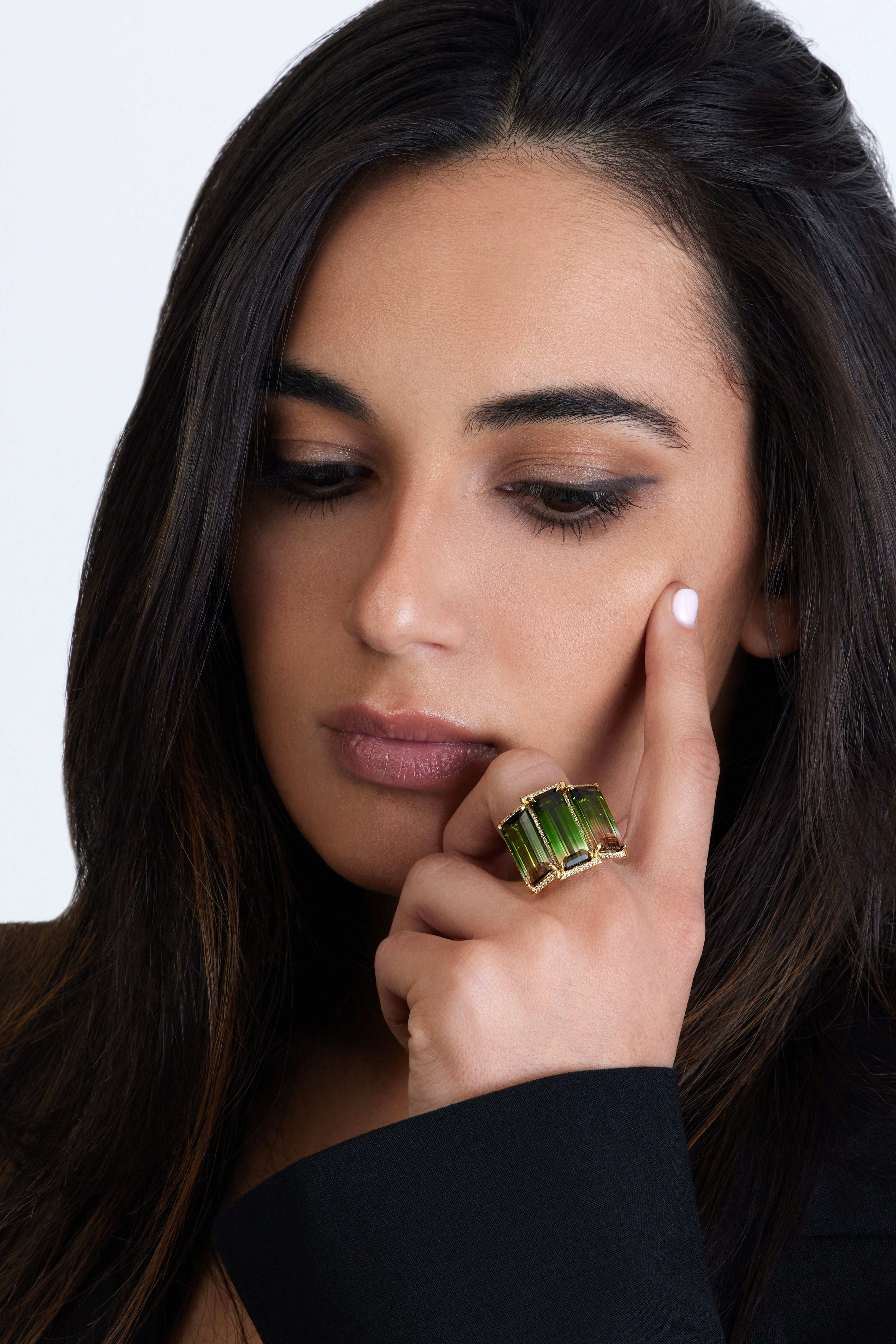 Bi-Color Watermelon Tourmaline Ring