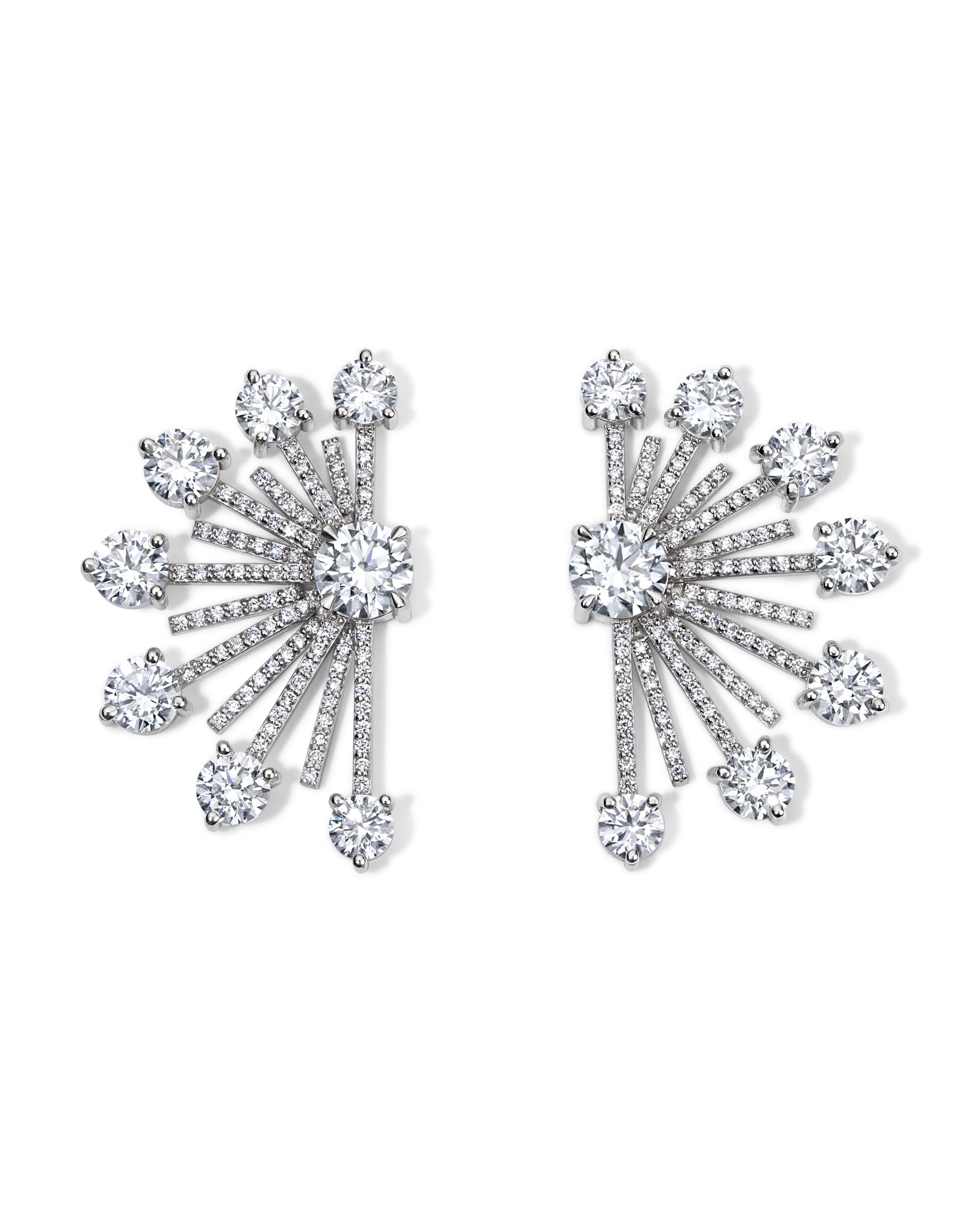 Radiant Diamond Spoke Earrings