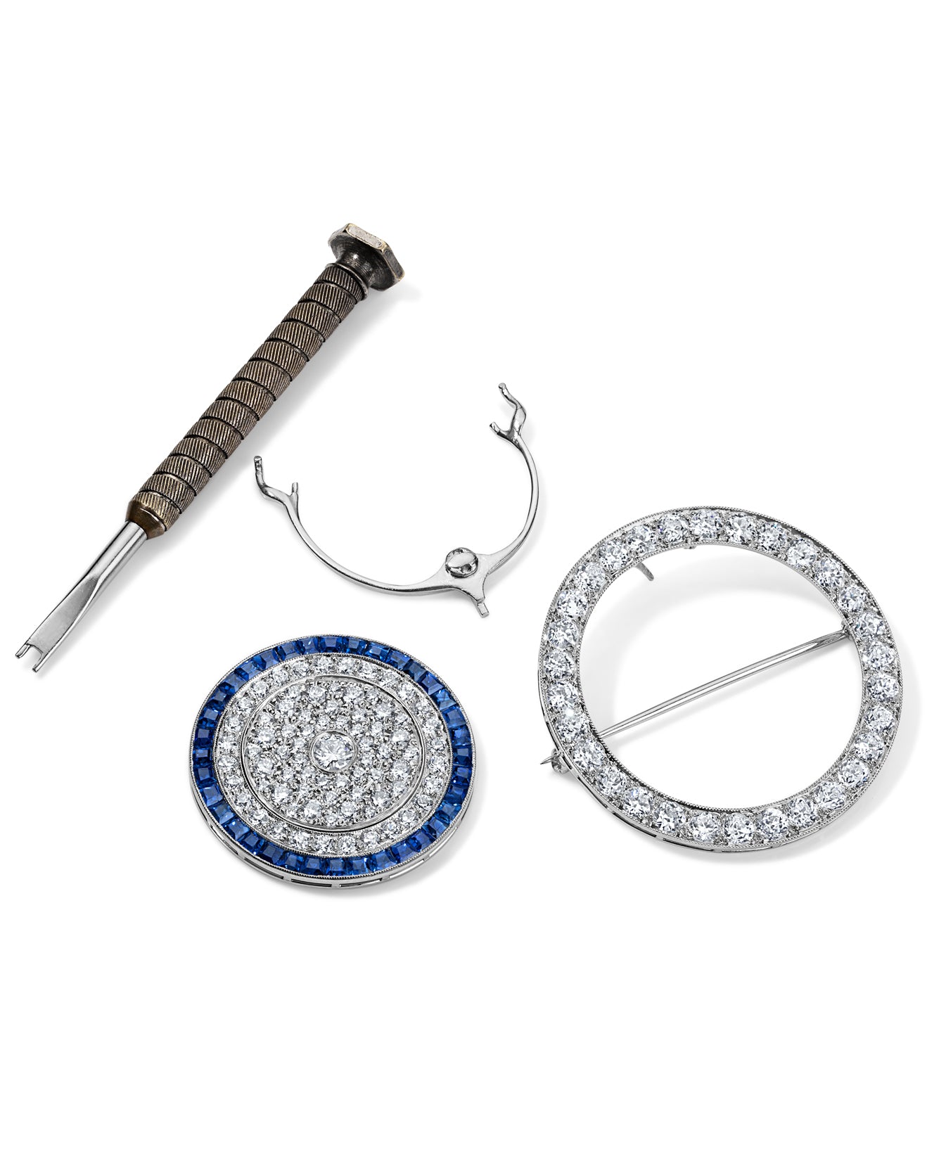 Celestial Convertible Diamond and Sapphire Brooch