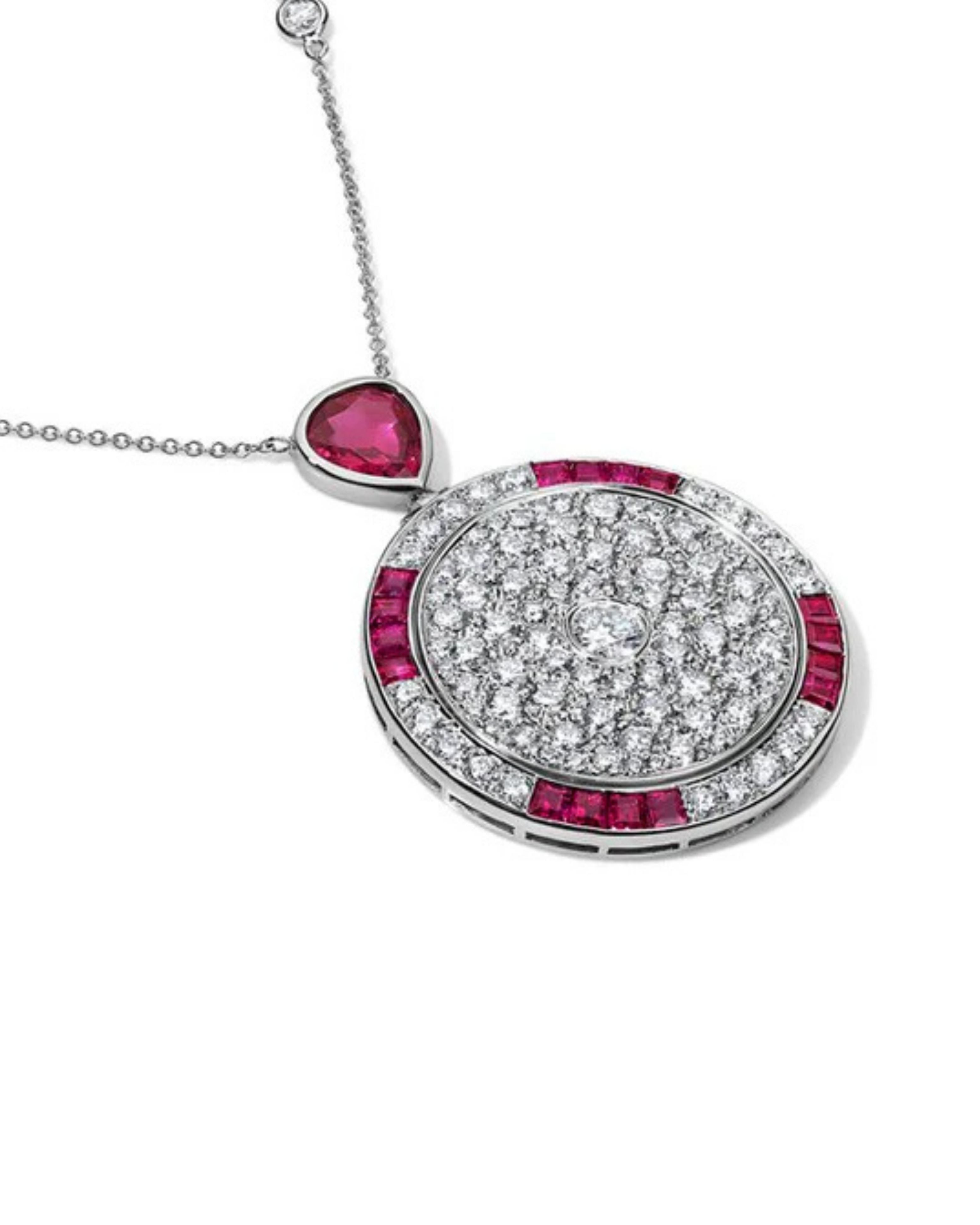 Ruby Diamond Medallion Necklace