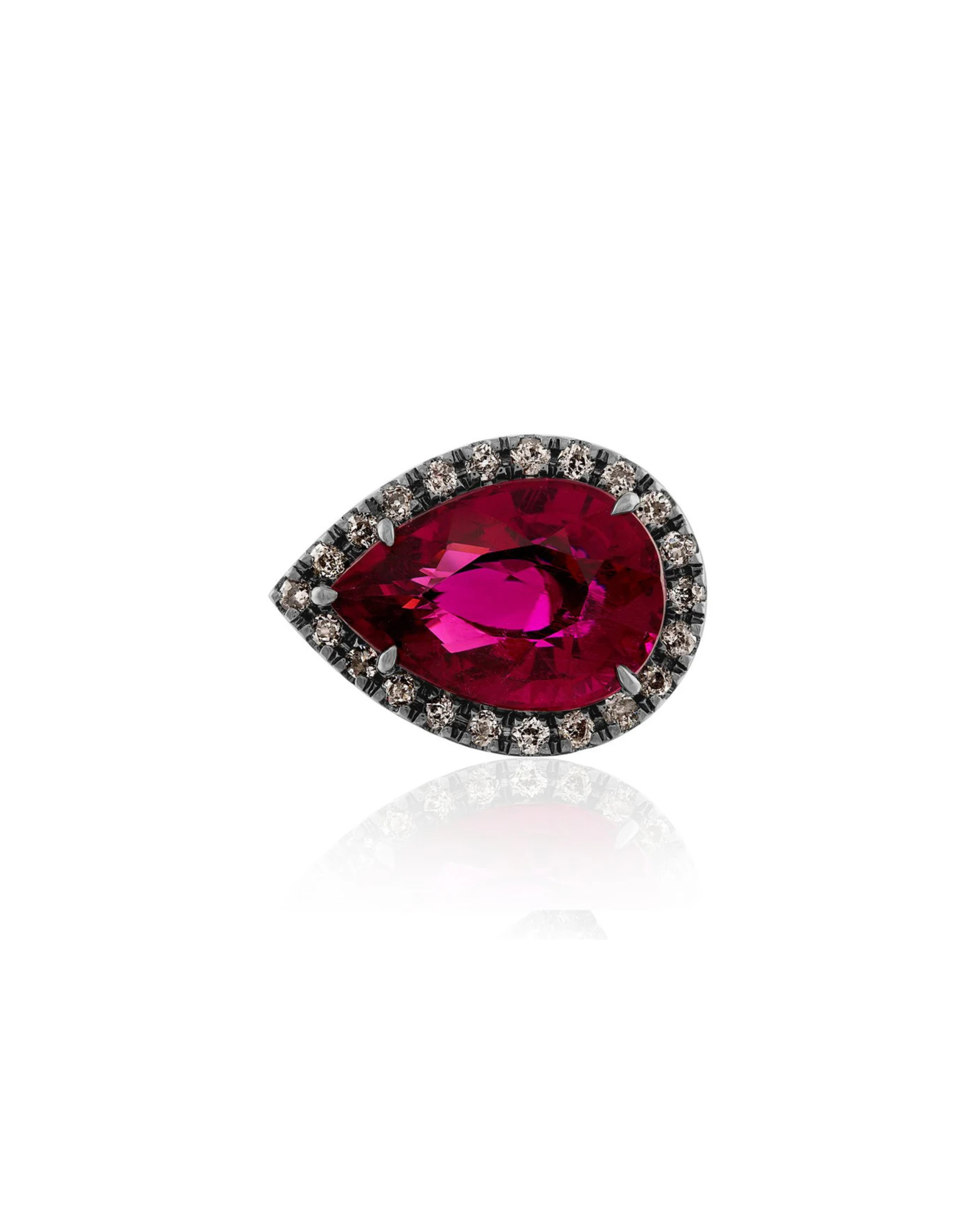 SIDE PEAR RUBELLITE RING