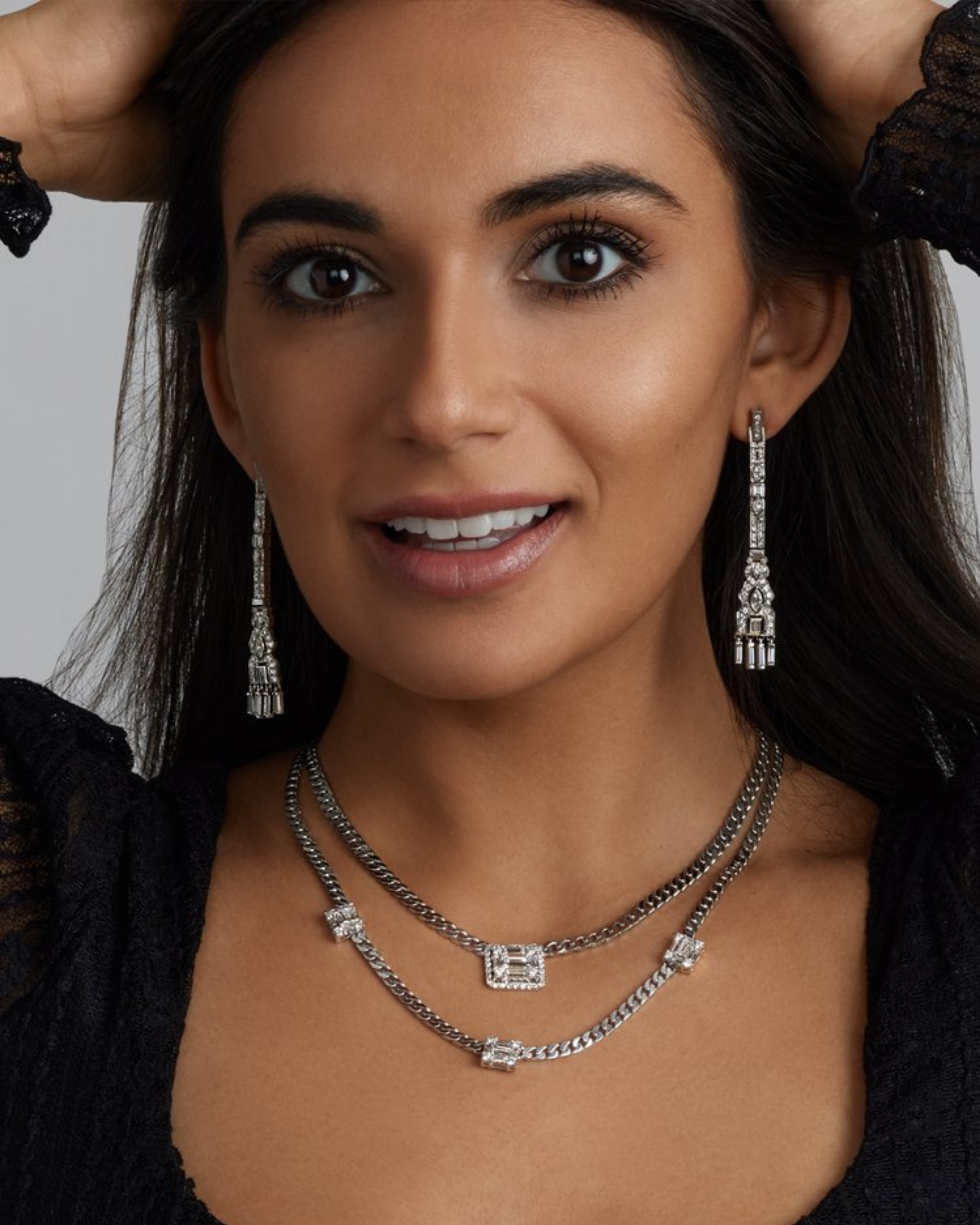 Triple Clarity Link Necklace