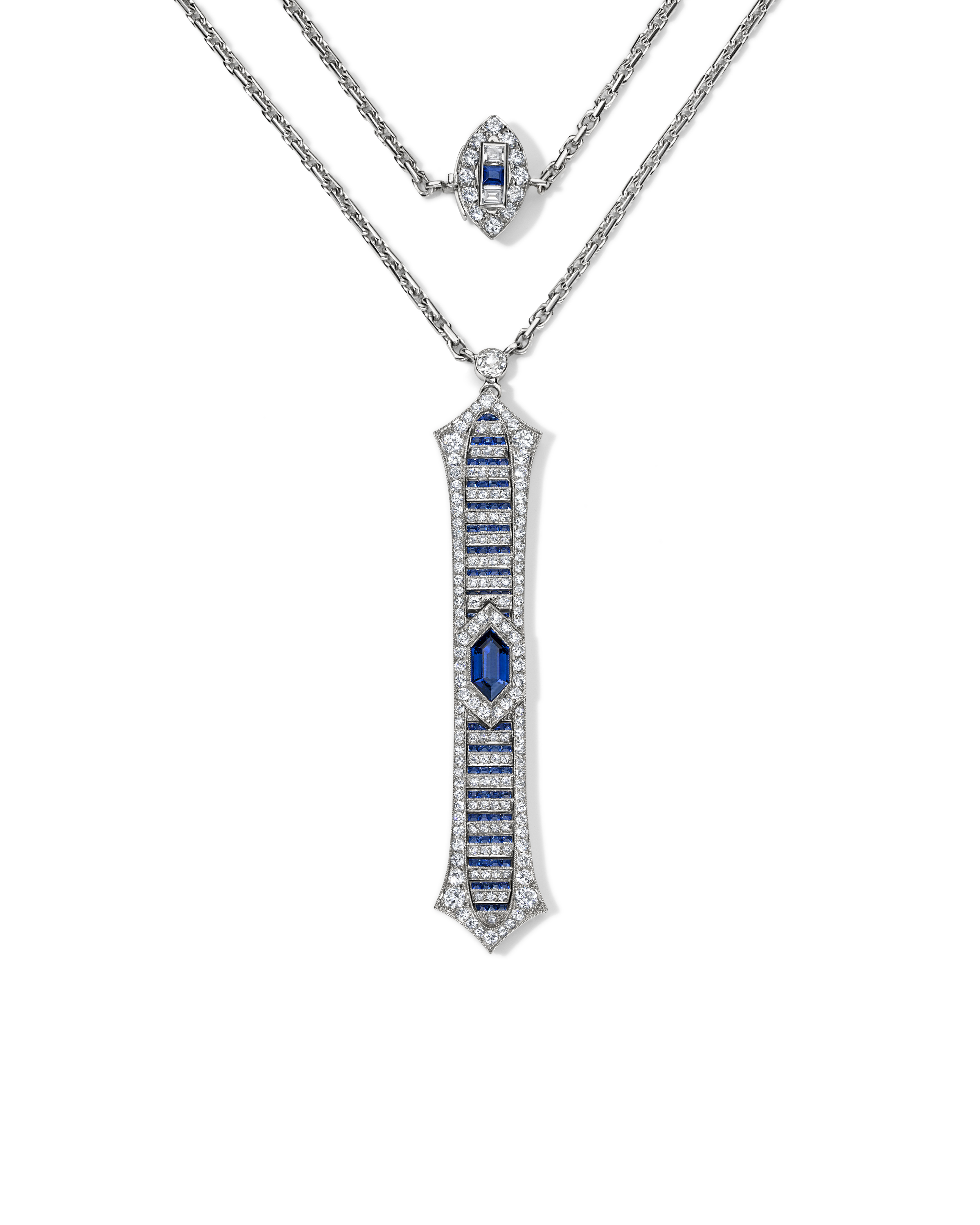 Sapphire and Diamond Escalator Double Wrap Sautoir