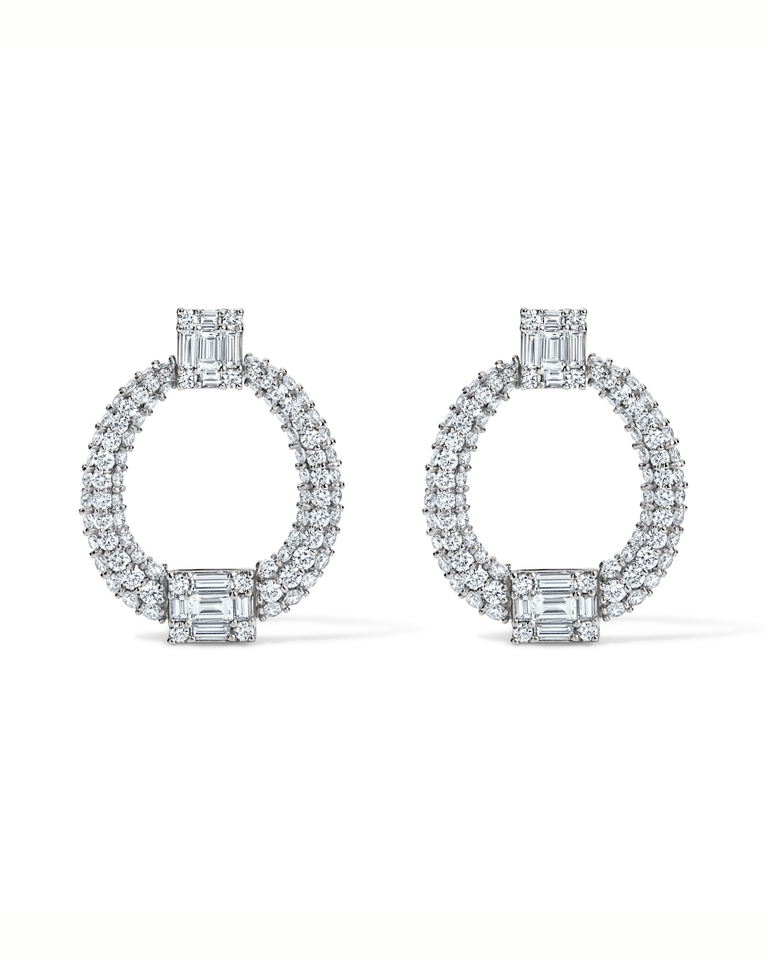 Clarity All Diamond Doorknocker Earrings