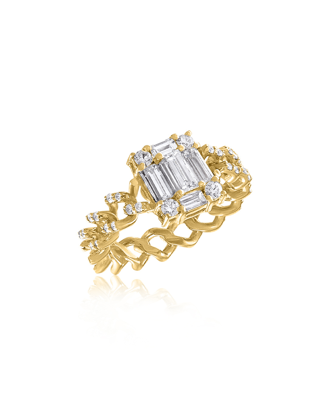 Clarity Cube All Diamond Link Ring
