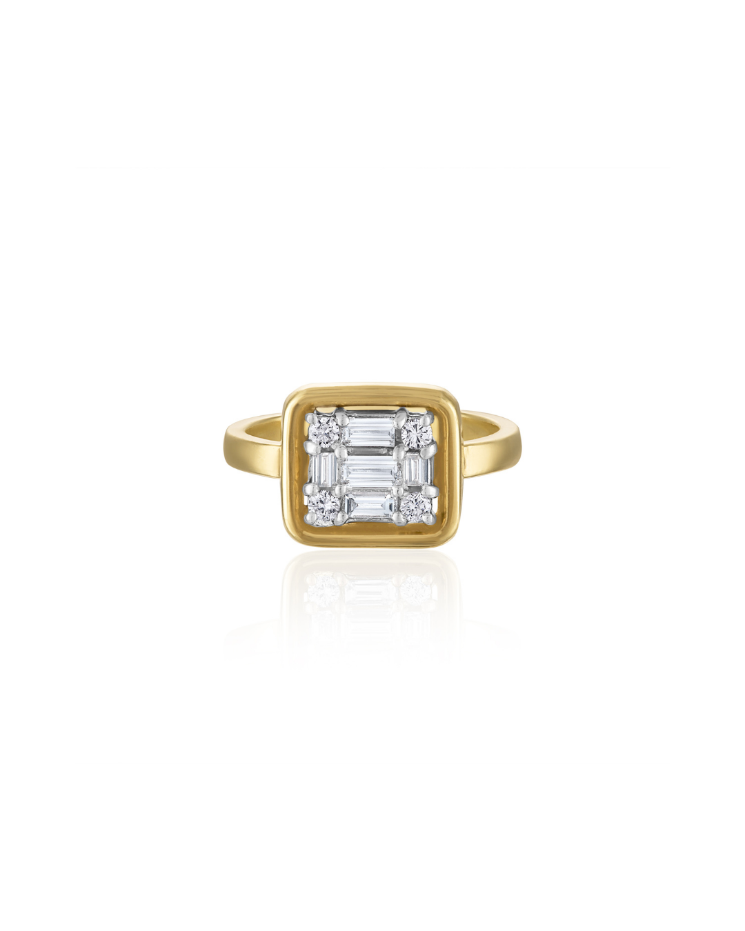 Clarity Gold Framed Ring