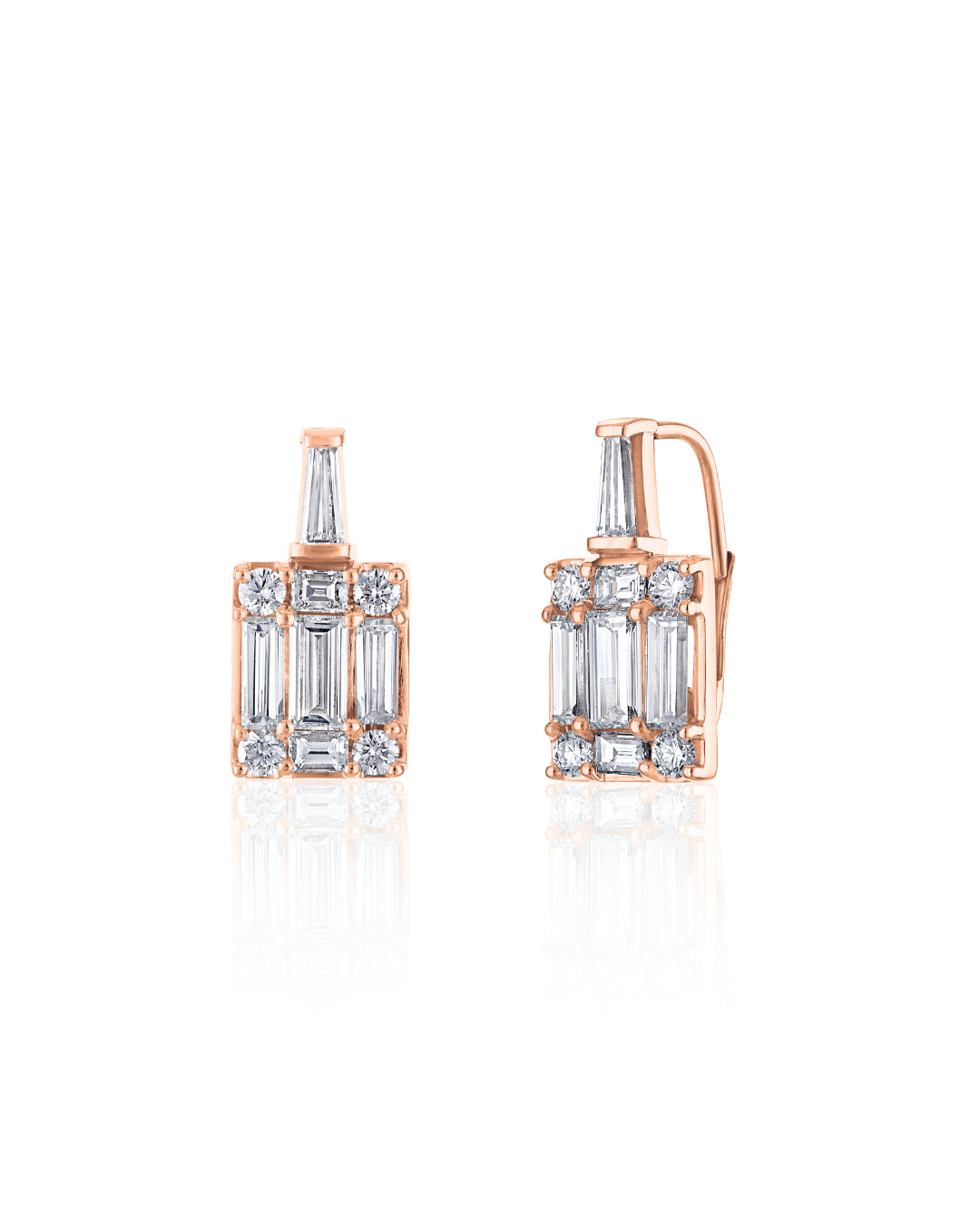 Clarity Mega Tapered Baguette Earrings