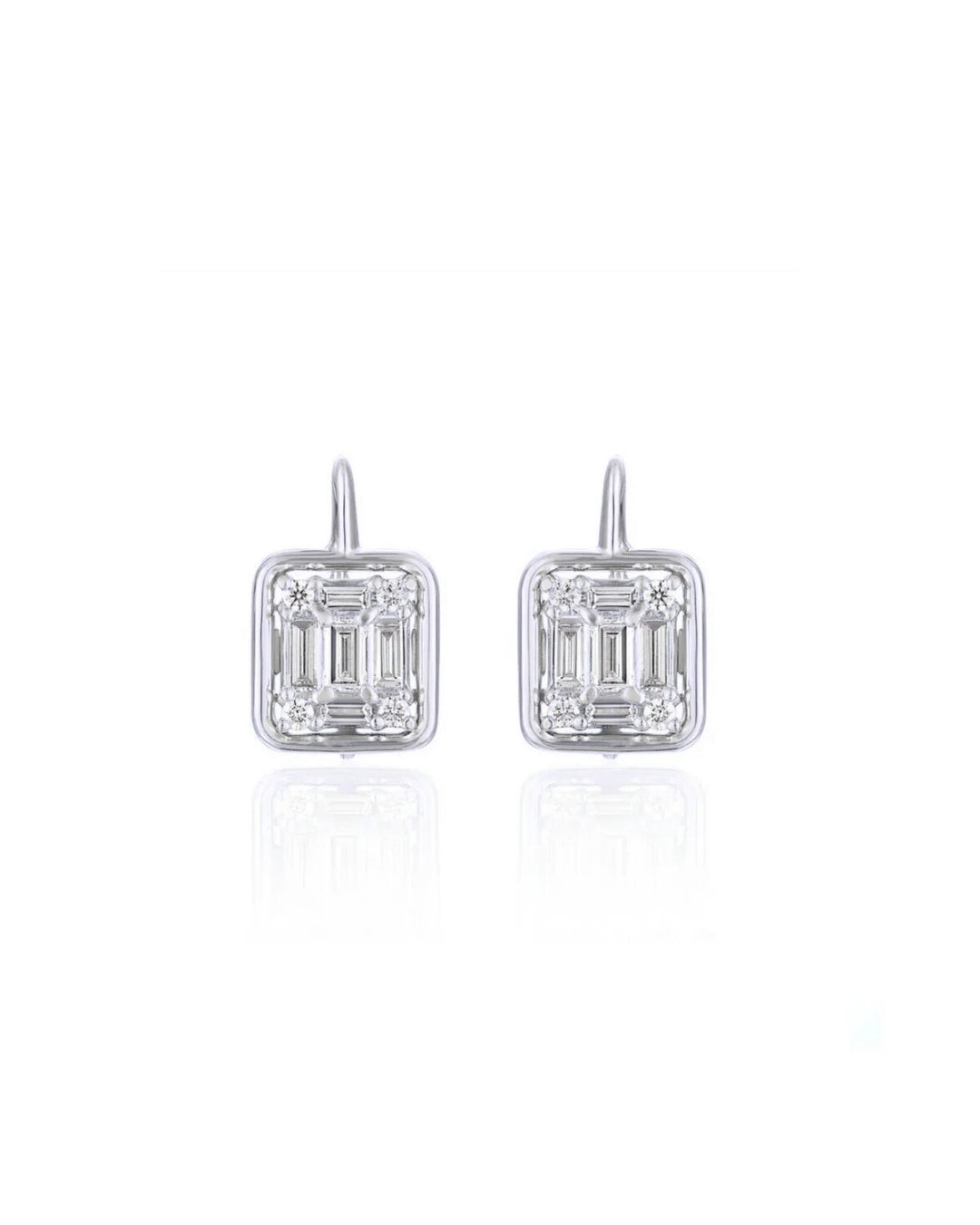 Clarity Gold-Framed Drop Earrings