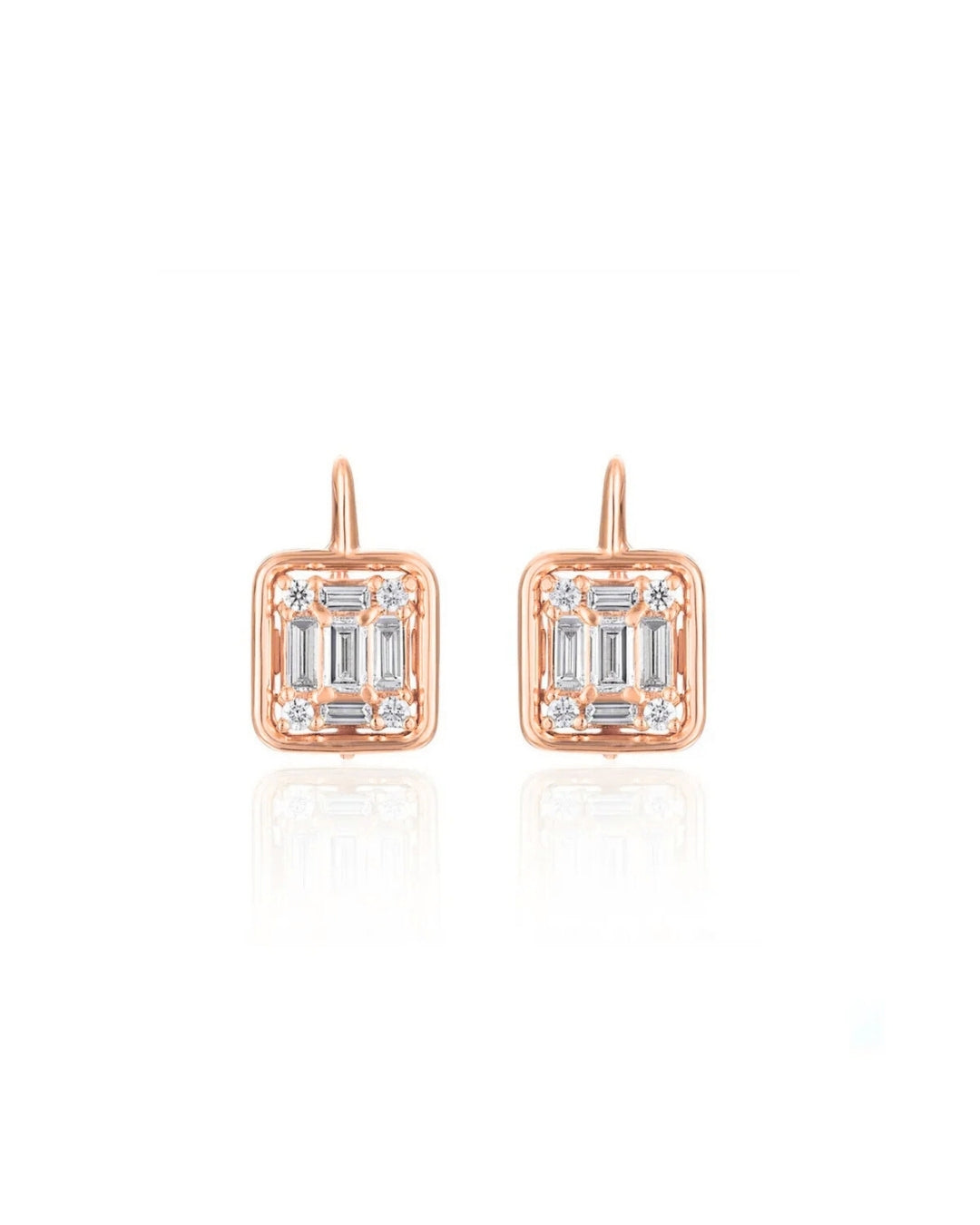 Clarity Gold-Framed Drop Earrings