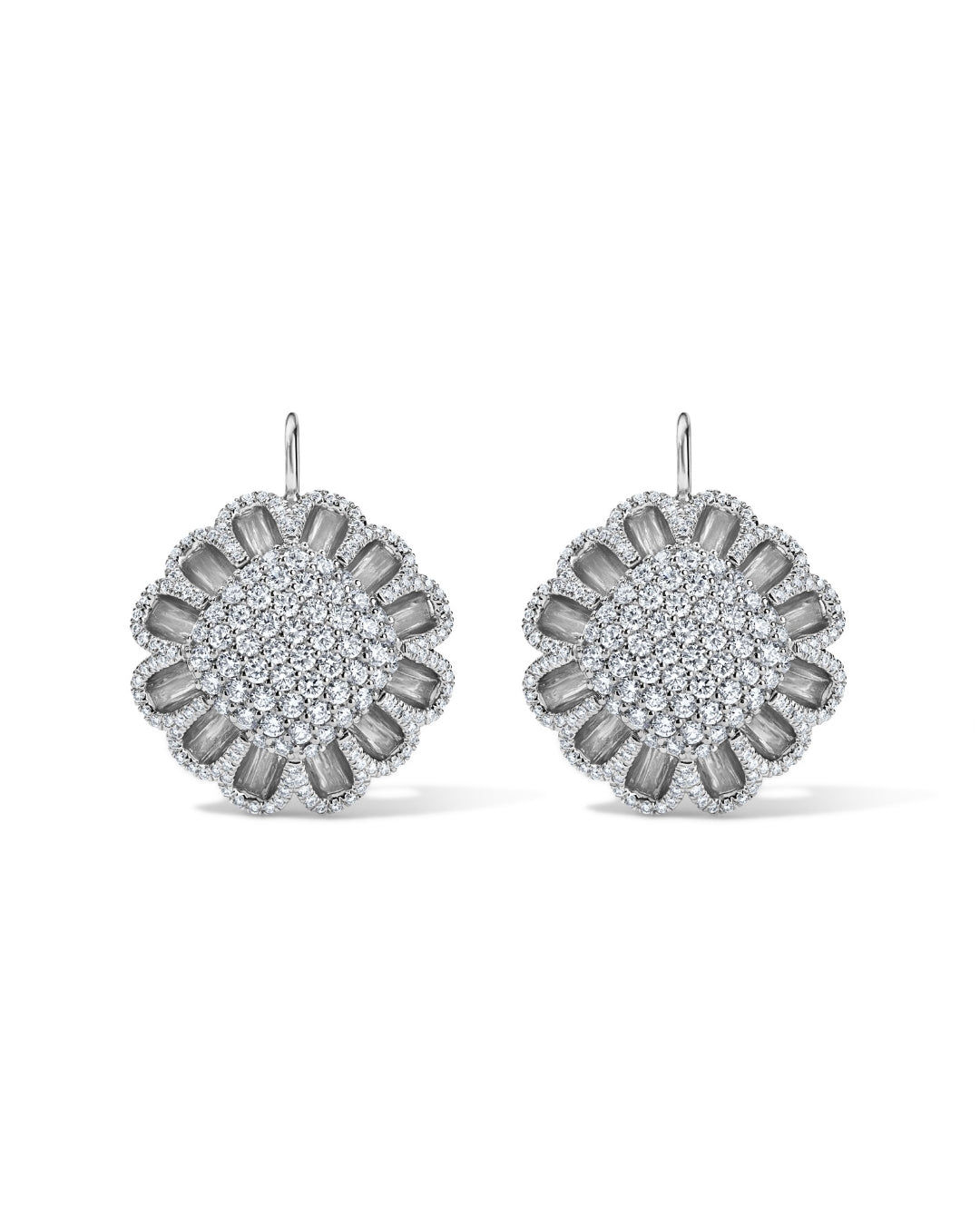 Floating All Diamond Mega Drop Earrings