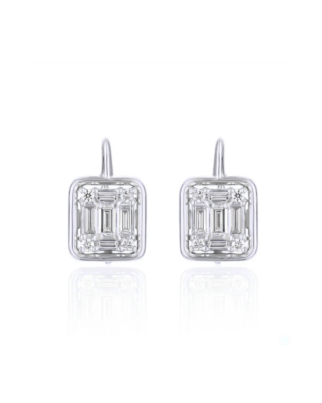 Clarity Mega Gold Framed Drop Earrings