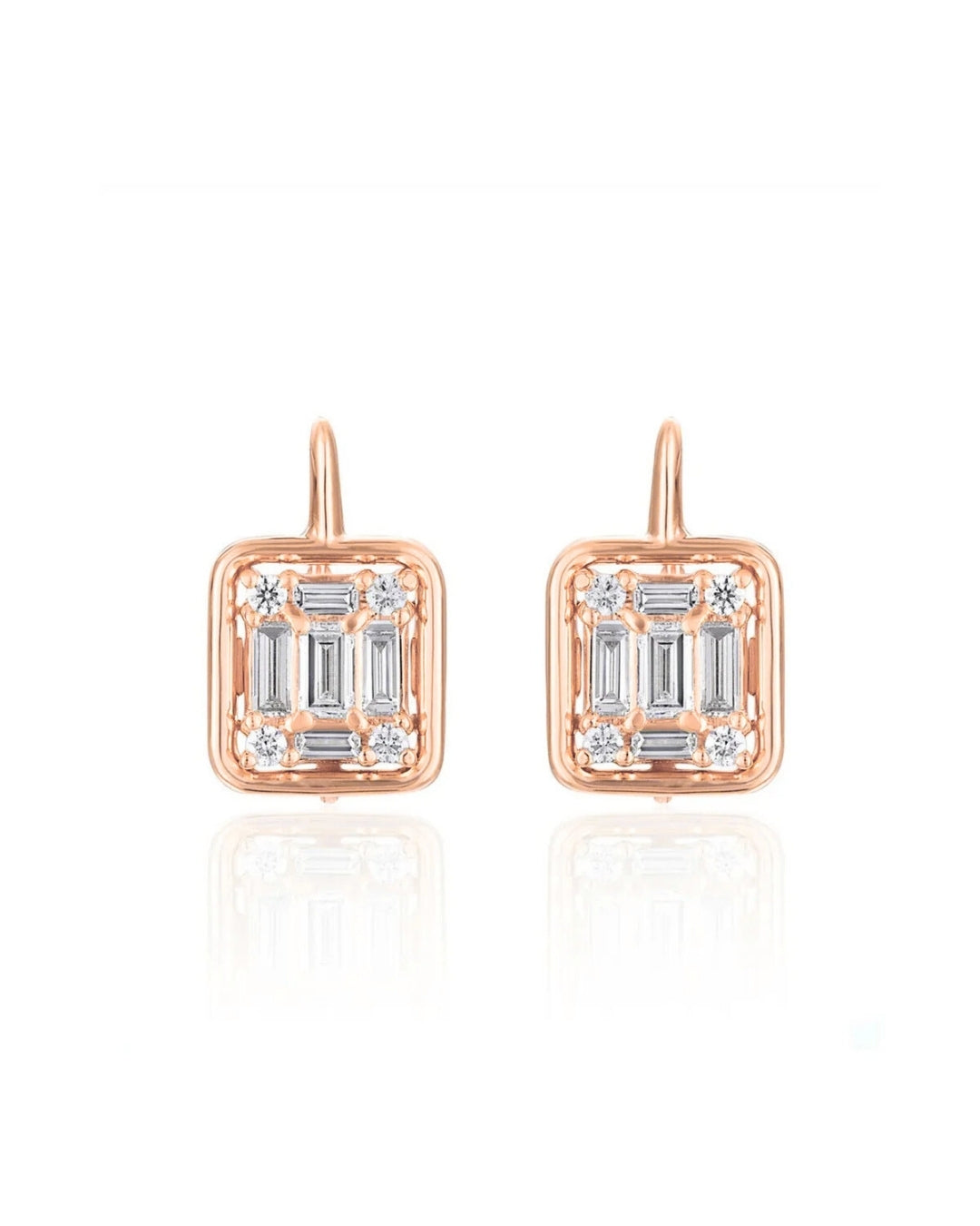 Clarity Mega Gold Framed Drop Earrings