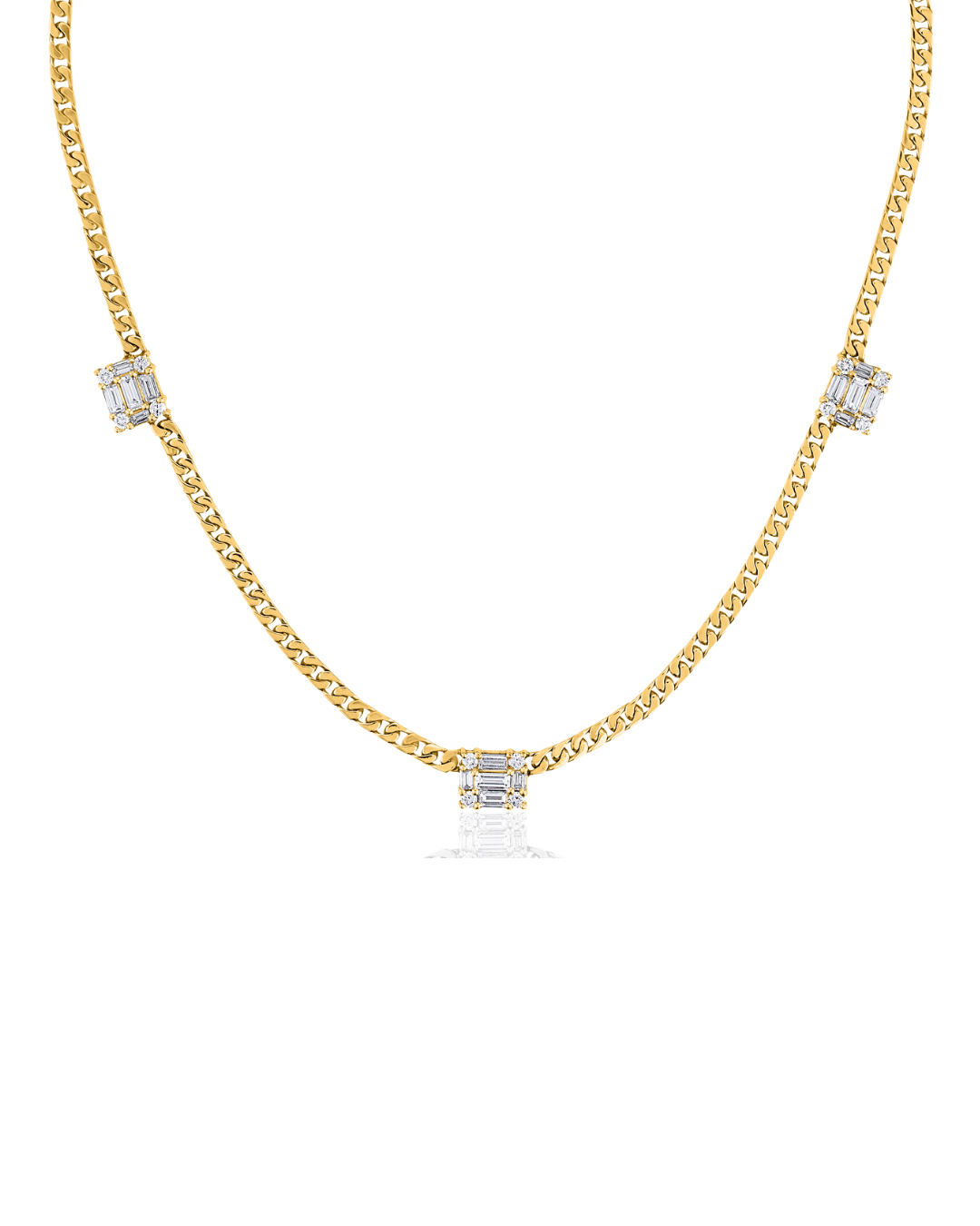 Triple Clarity Link Necklace
