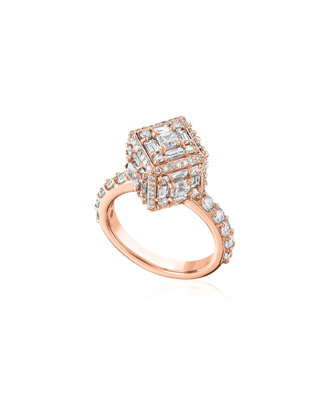 Clarity 5 Sided Halo Diamond Ring
