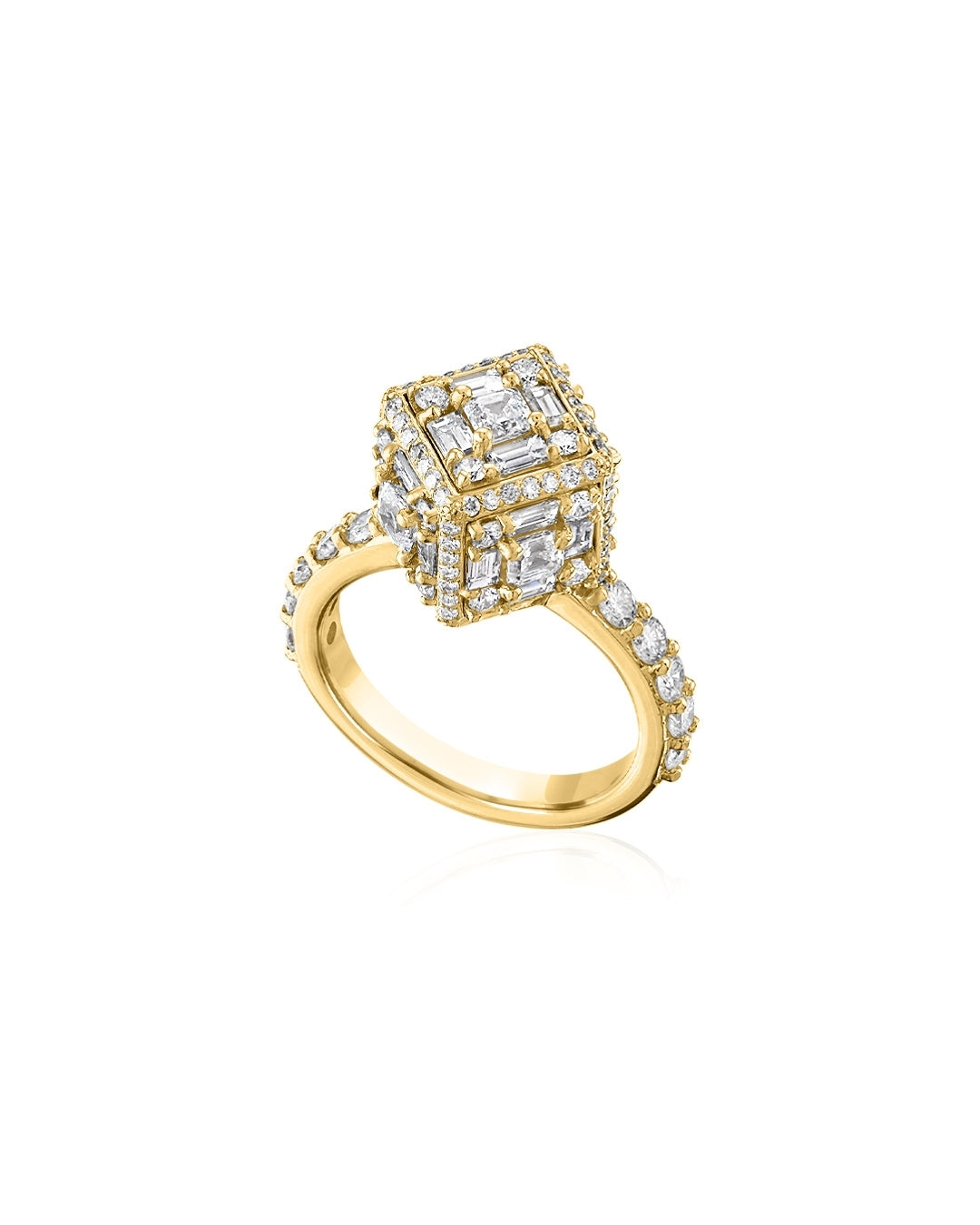 Clarity 5 Sided Halo Diamond Ring
