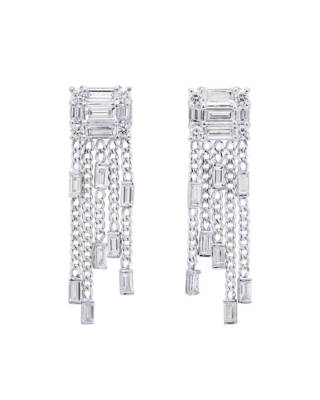 Clarity 5 Strand Tassel Earrings