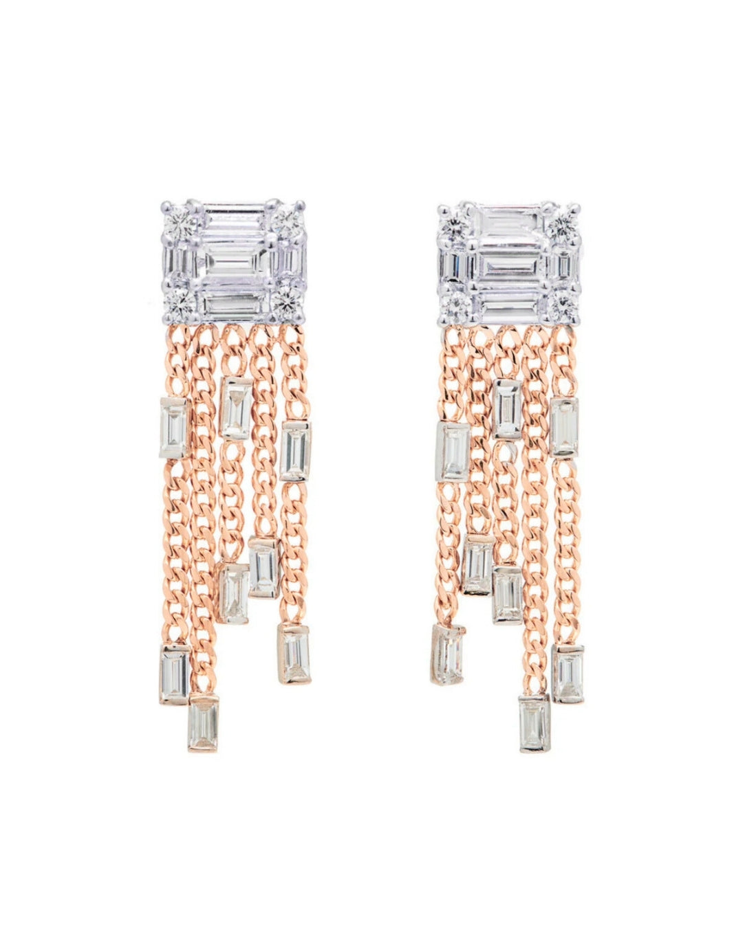 Clarity 5 Strand Tassel Earrings