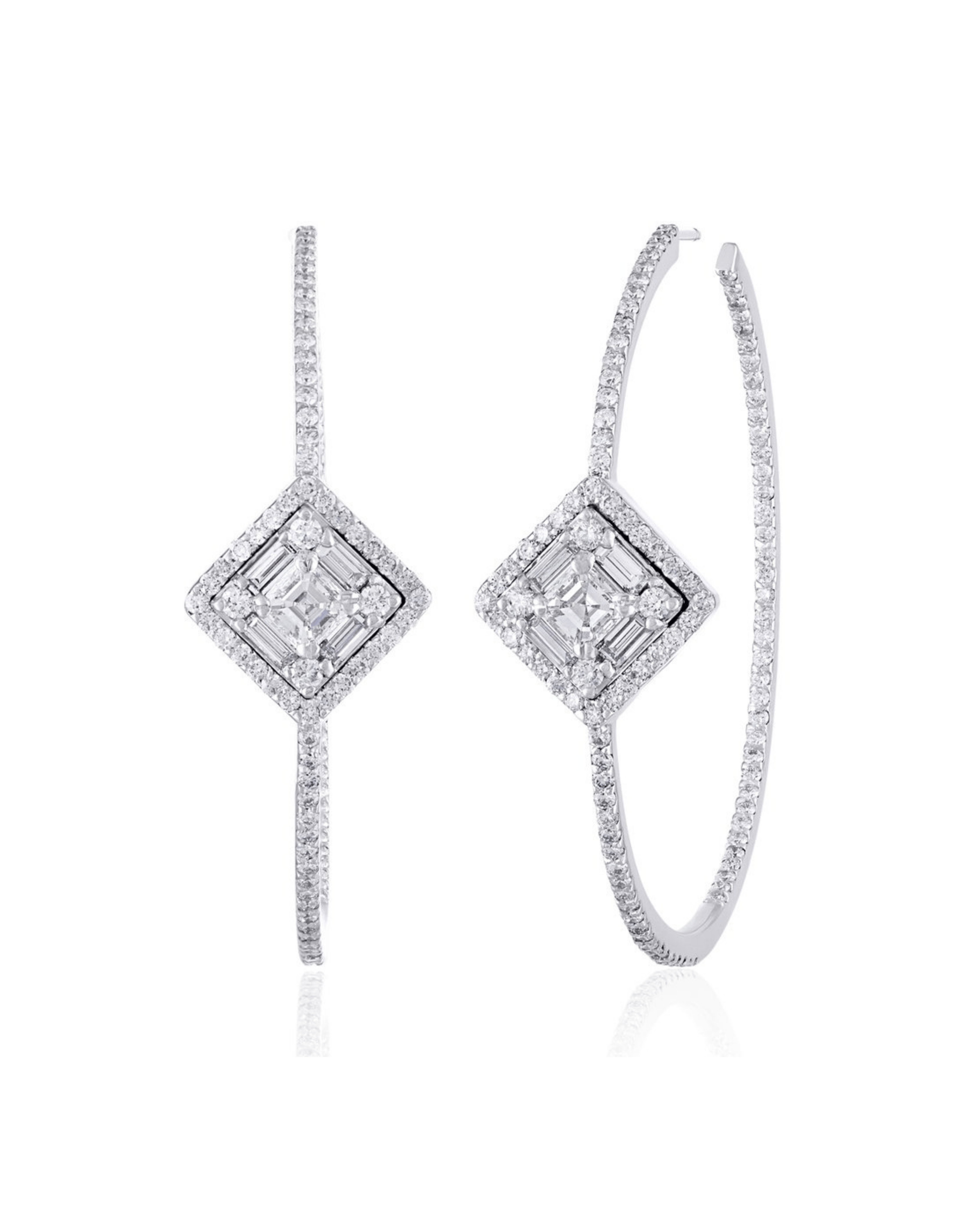 Clarity Asscher Cut Hoops