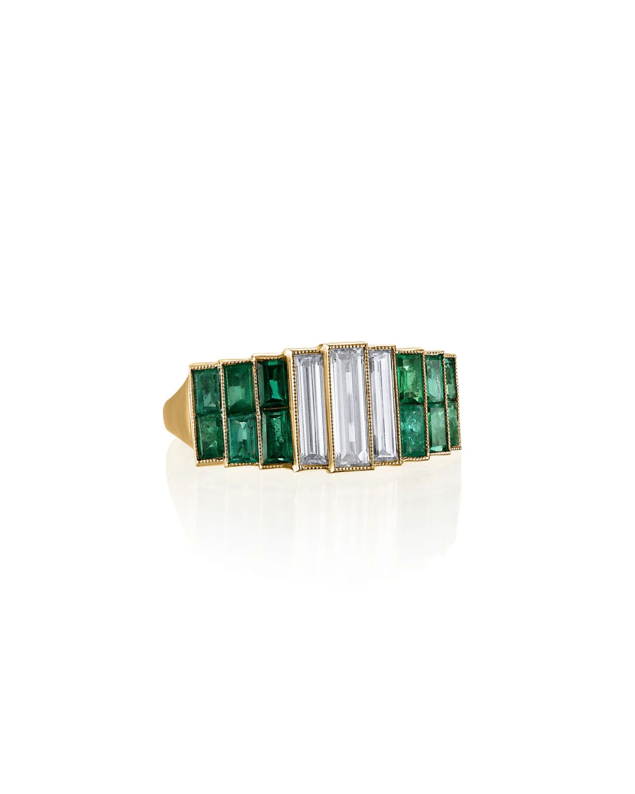 Baguette Diamond & Colombian Emerald City Band