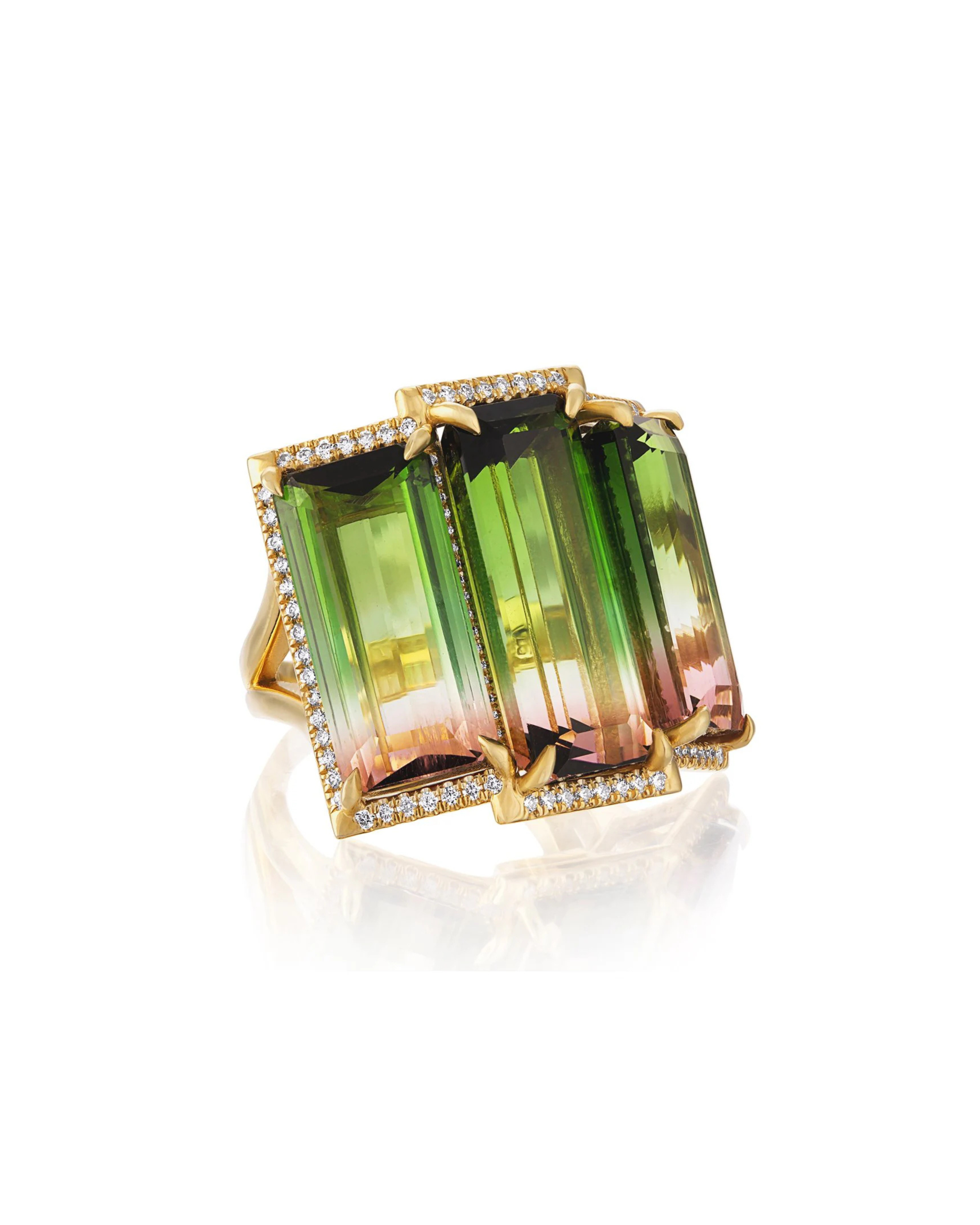 Bi-Color Watermelon Tourmaline Ring