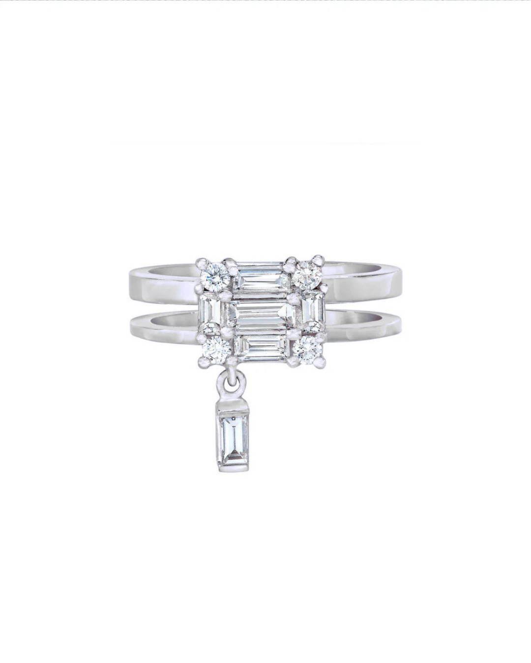 Clarity Floating Diamond Double Shank Ring