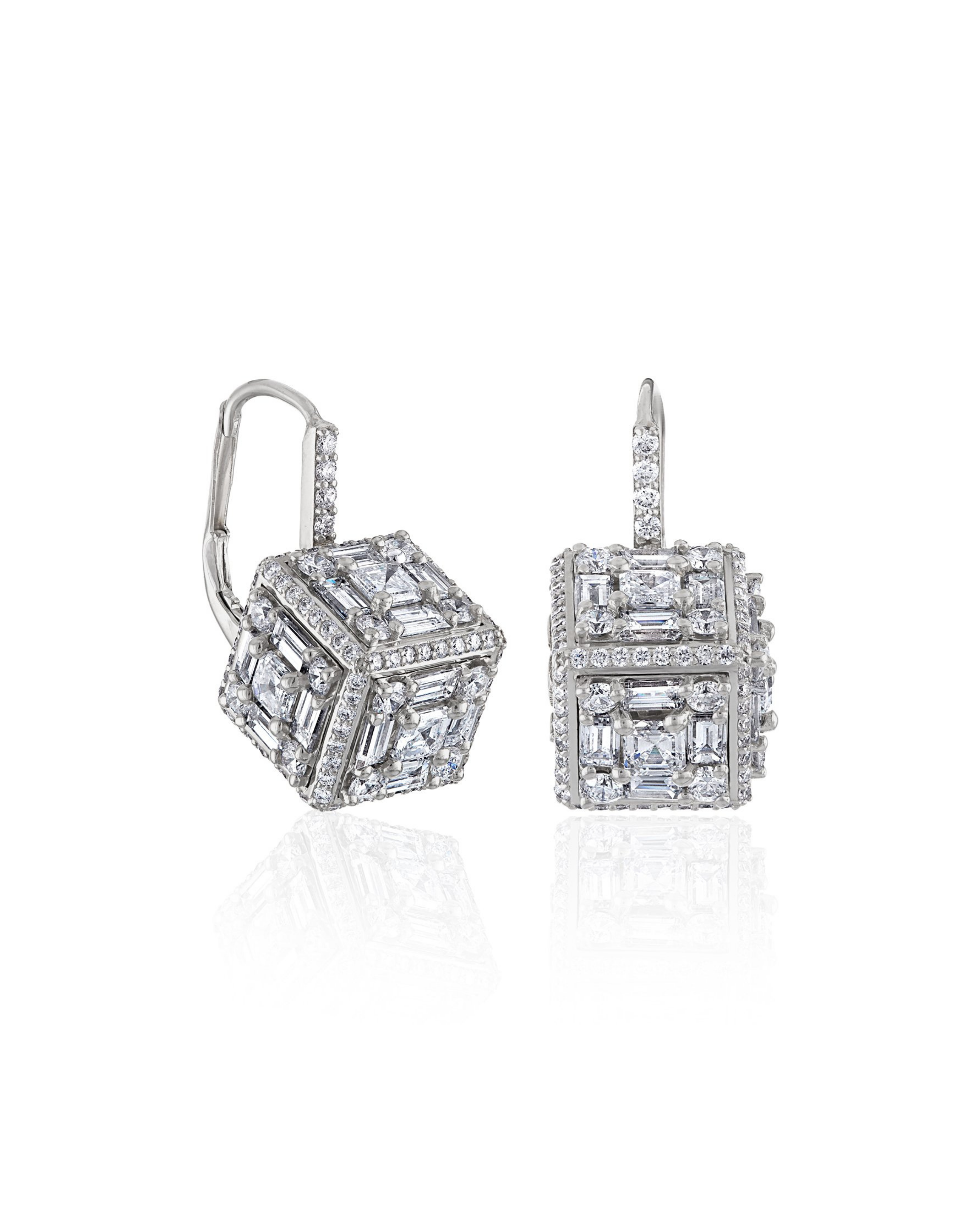 Clarity 3D Mega Halo Drop Earrings