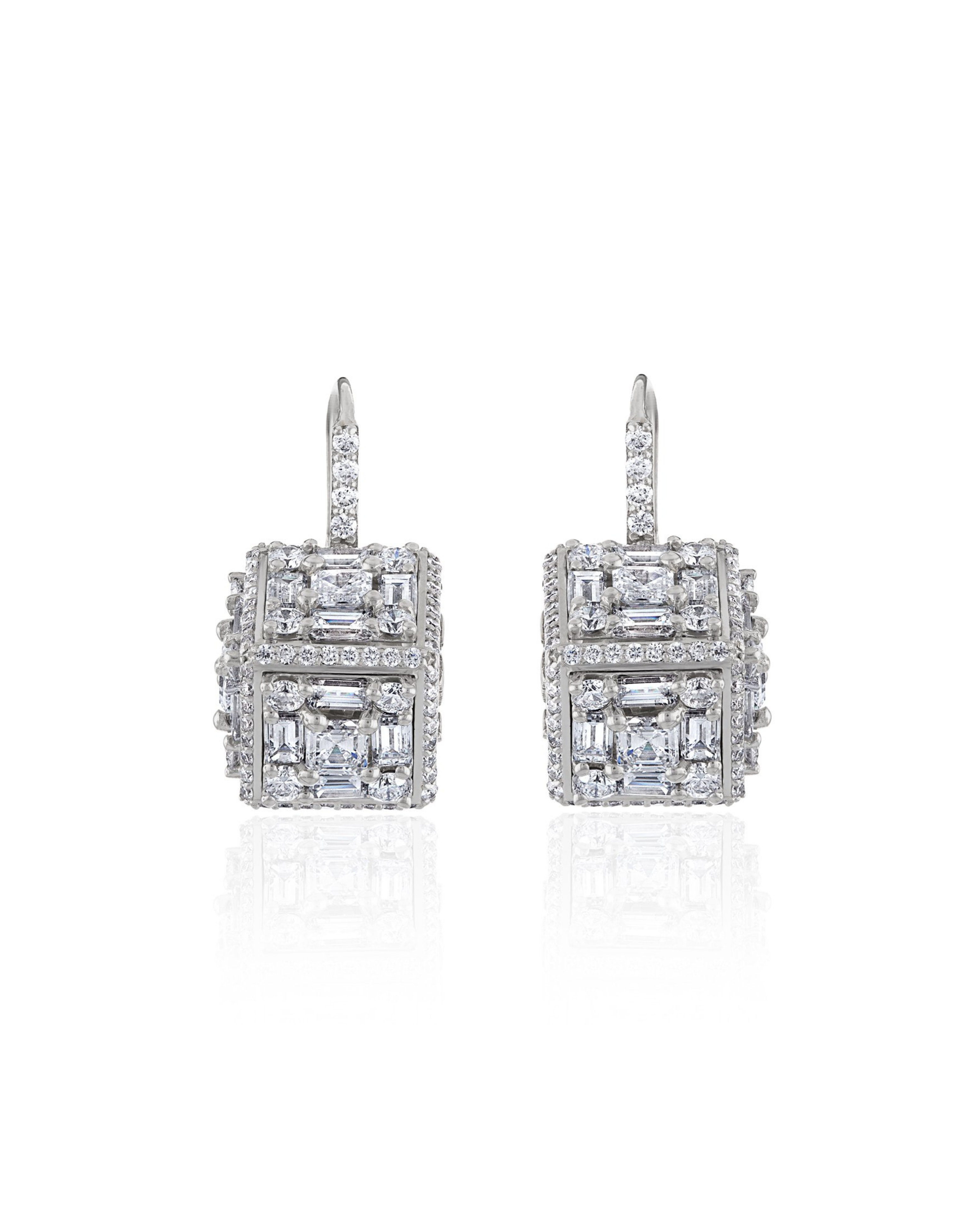 Clarity 3D Mega Halo Drop Earrings