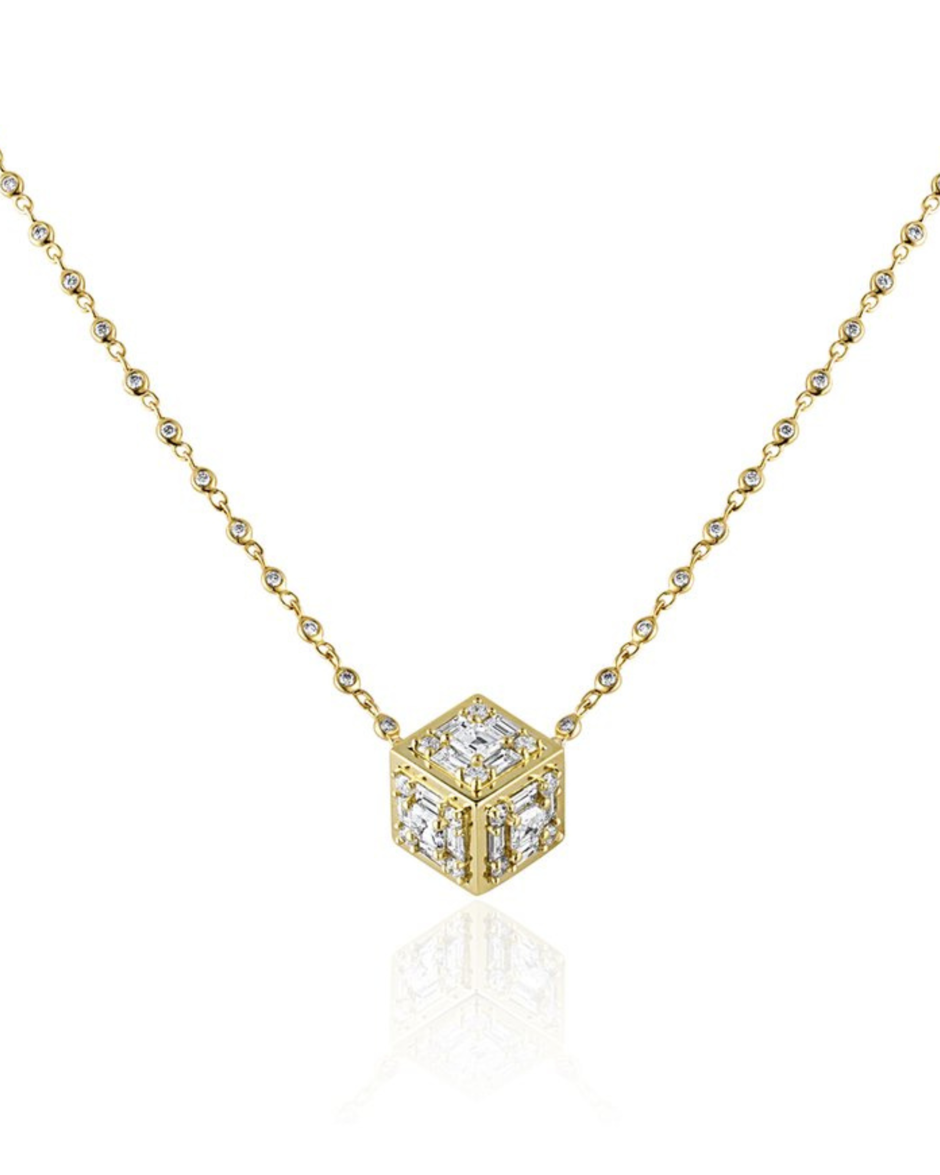 Clarity 3 Dimensional Diamond Pendant Necklace