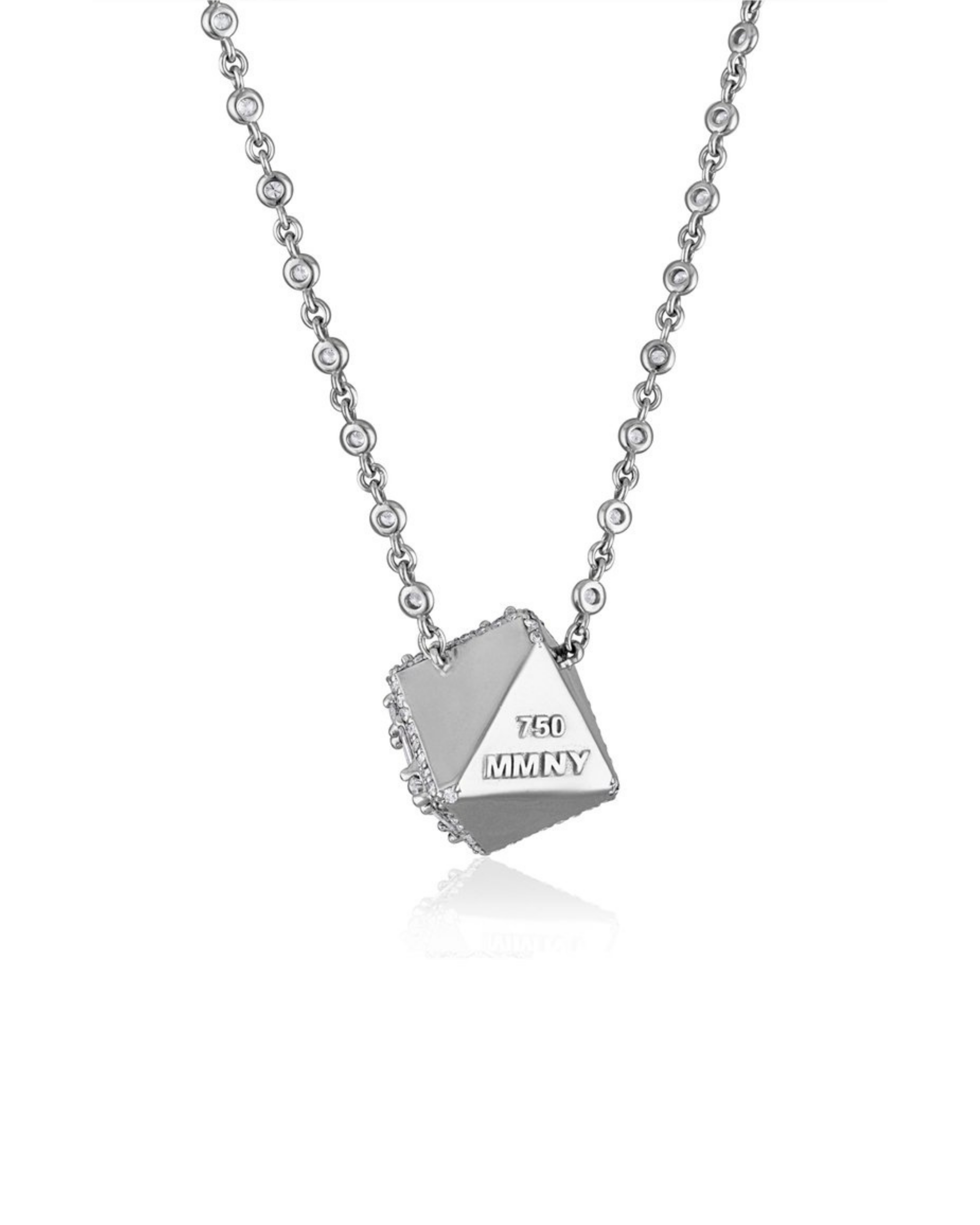 Clarity 3 Dimensional Halo Cube Necklace