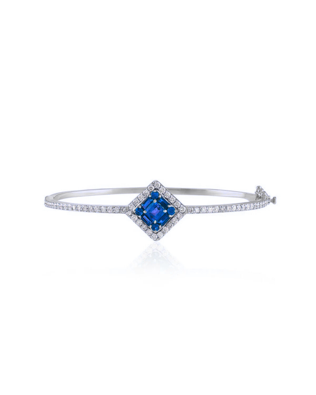 Clarity Gemstone Halo Bangle Bracelet