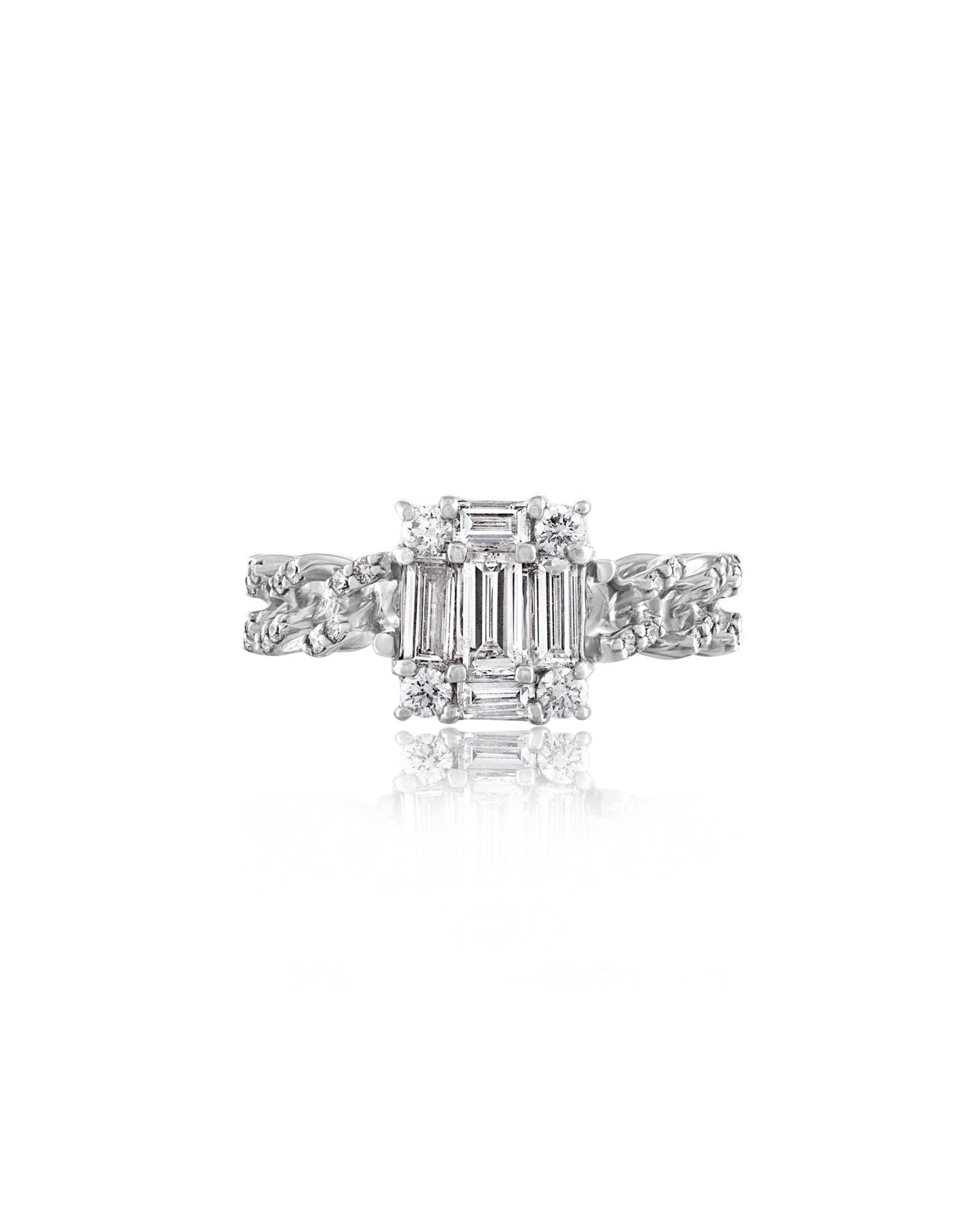 Clarity Cube All Diamond Link Ring
