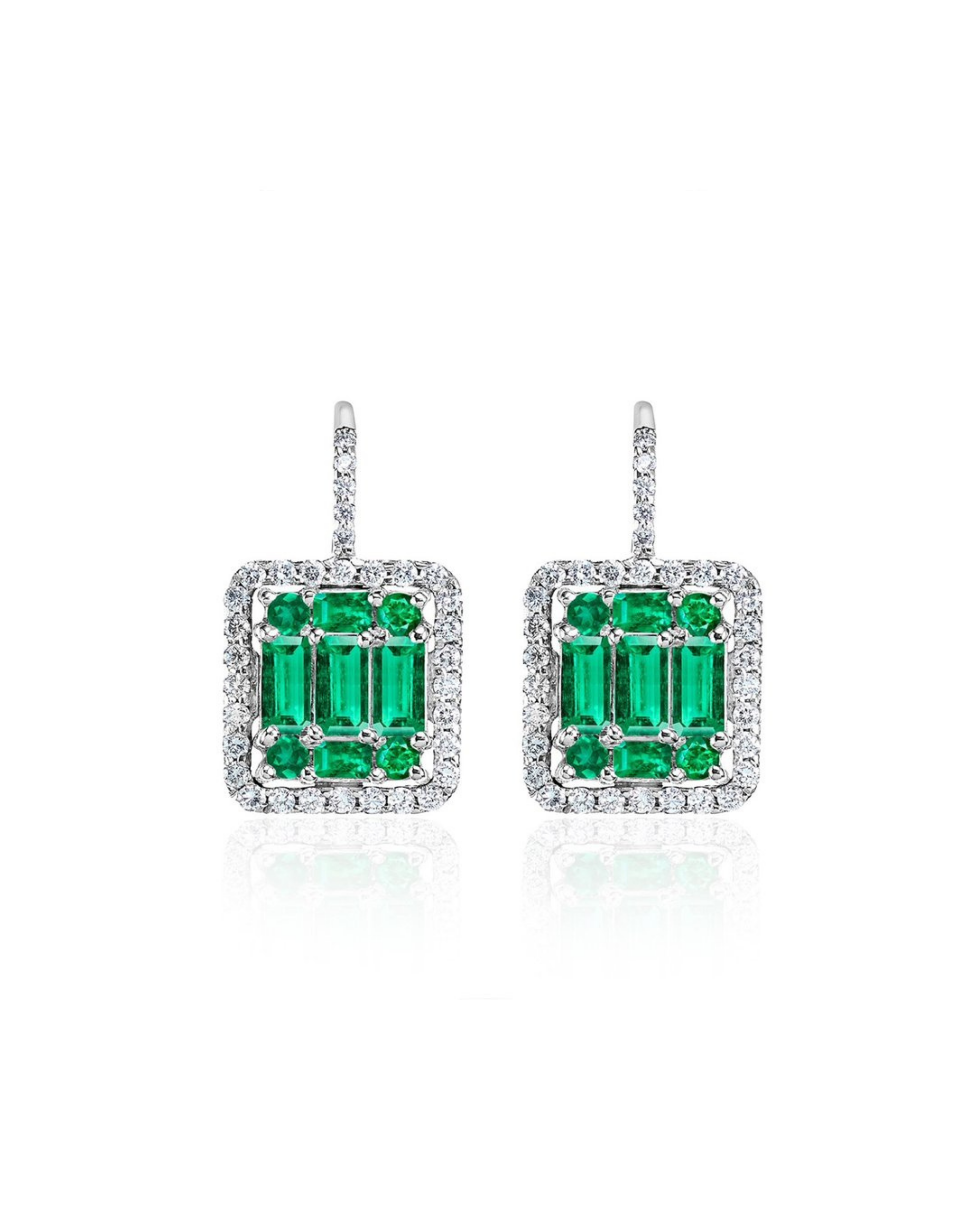 Clarity Emerald Halo Earrings