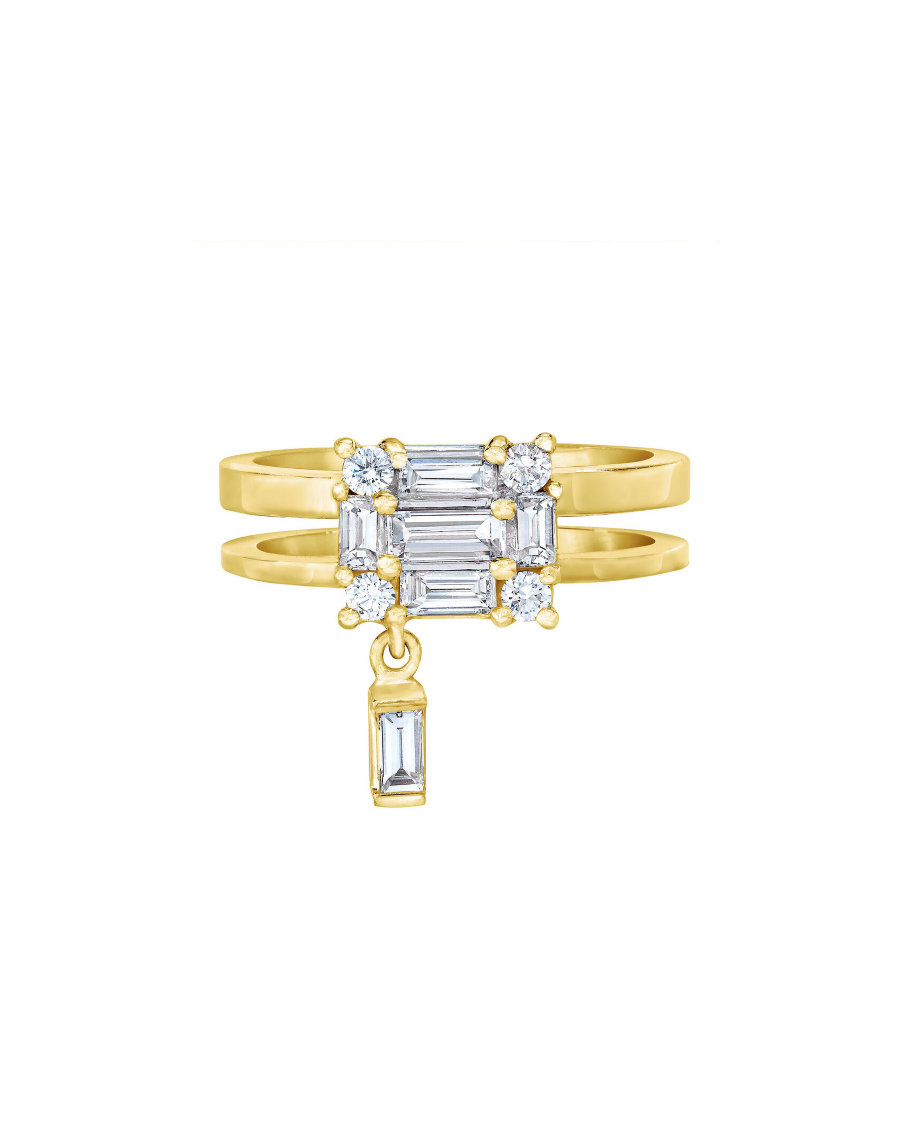 Clarity Floating Diamond Double Shank Ring