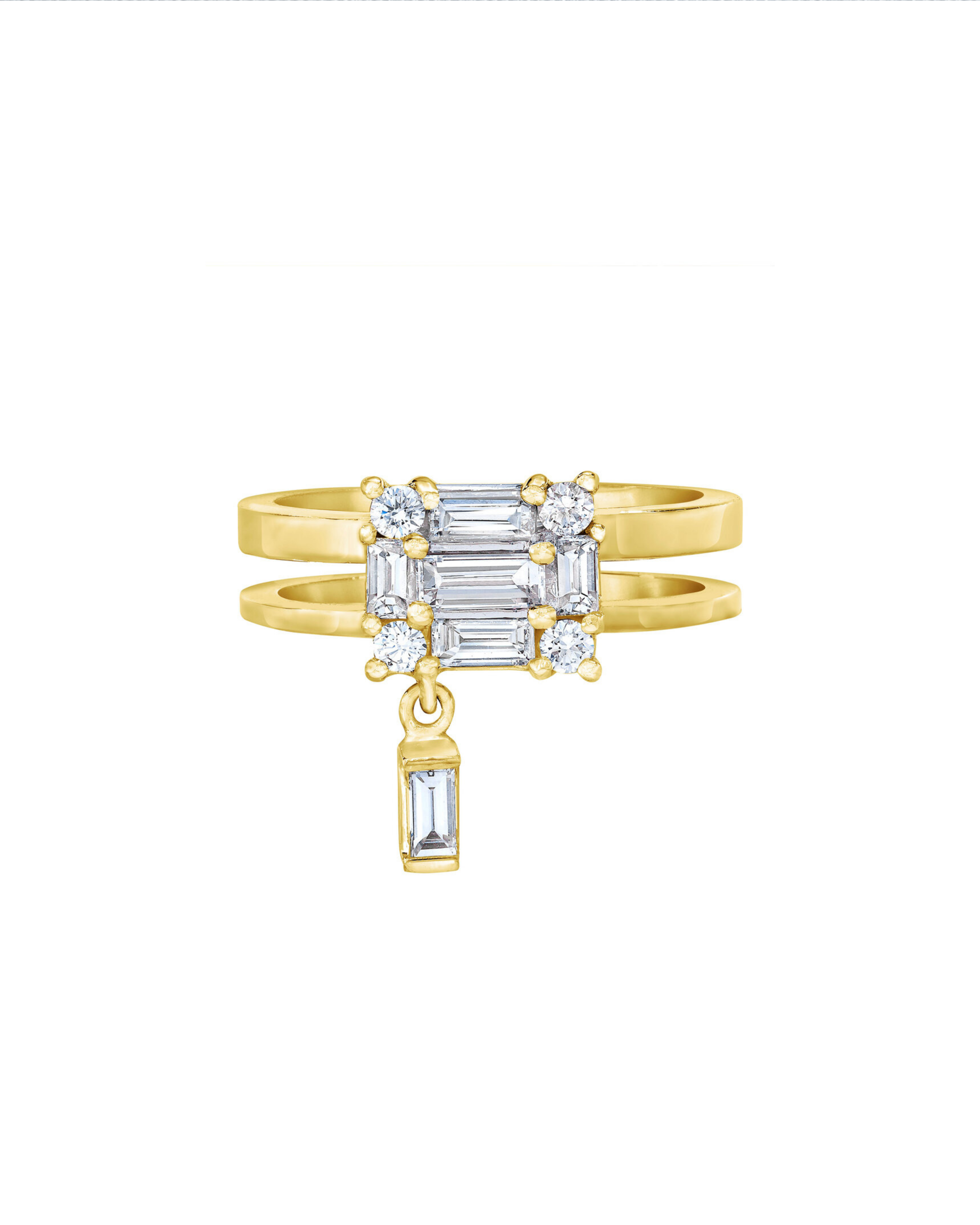 Clarity Floating Diamond Double Shank Ring