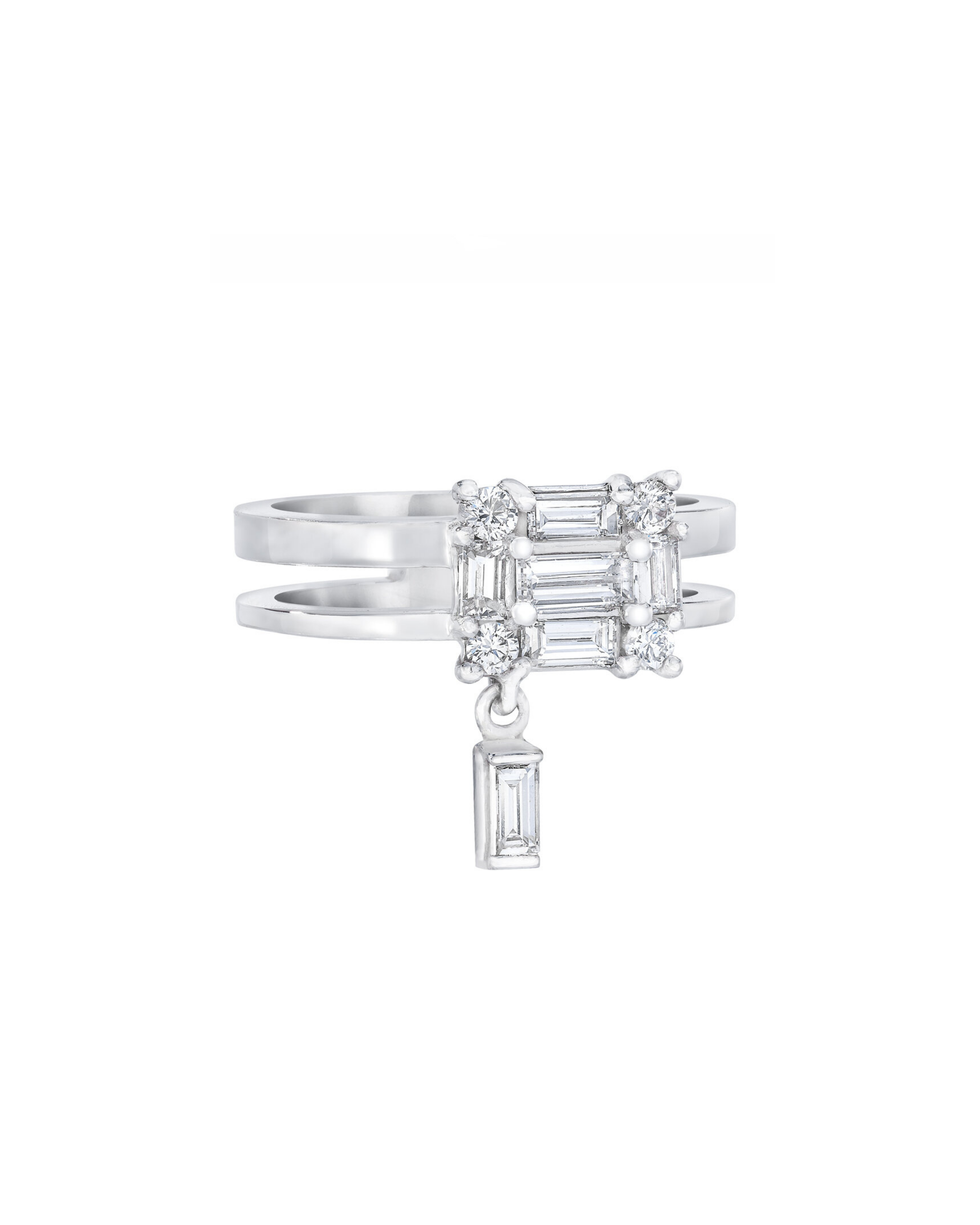 Clarity Floating Diamond Double Shank Ring
