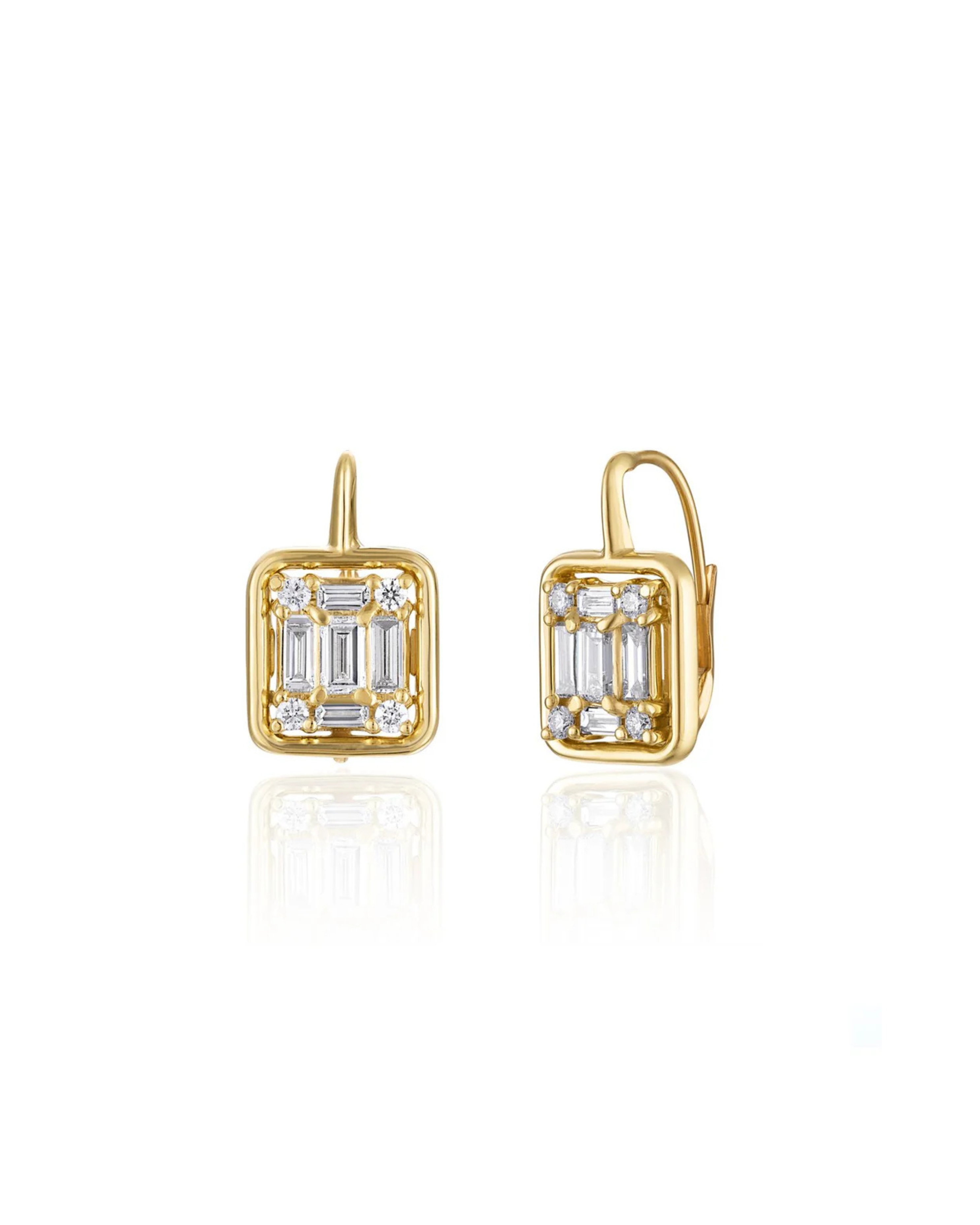 Clarity Gold-Framed Drop Earrings