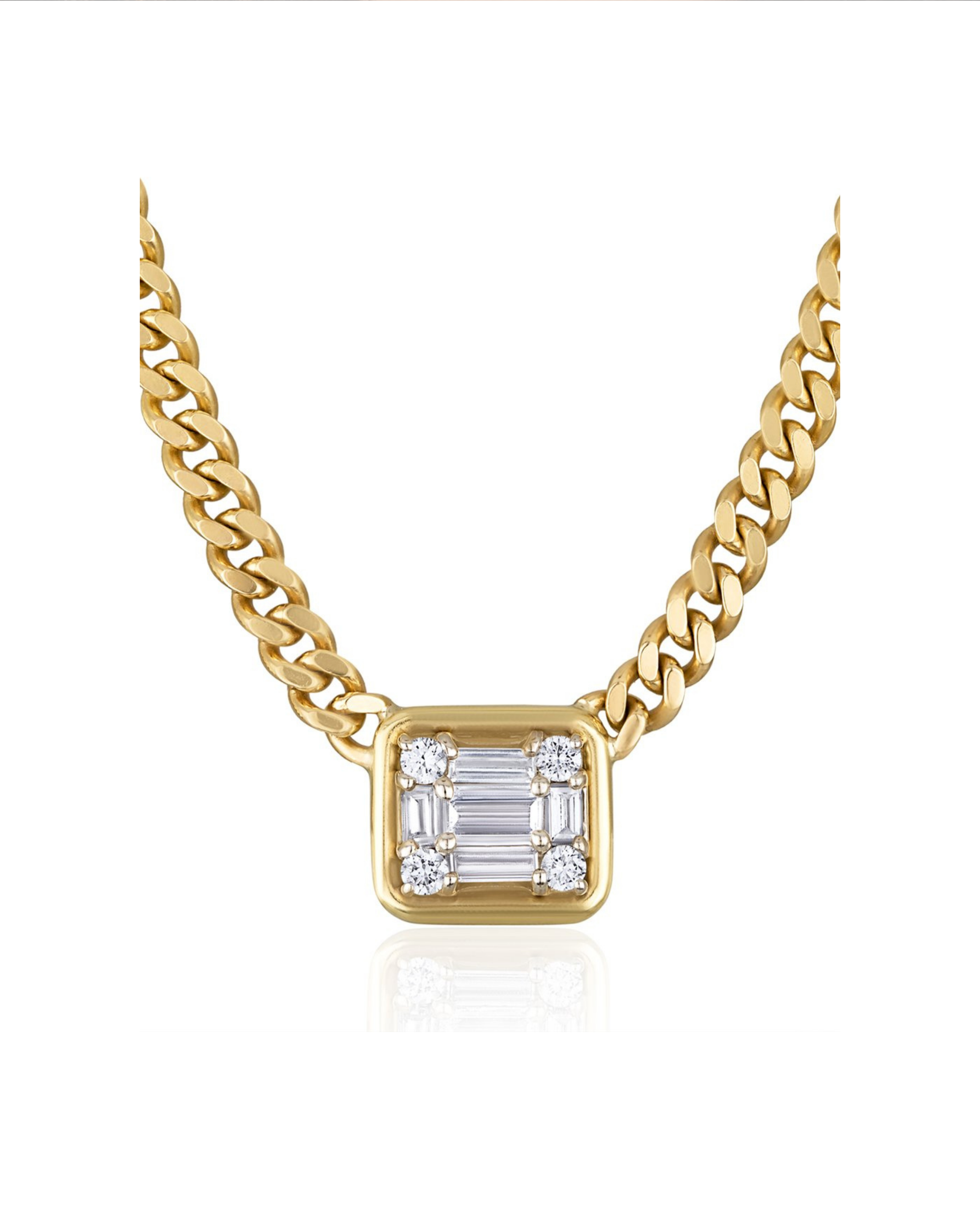 Clarity Gold Framed Link Necklace