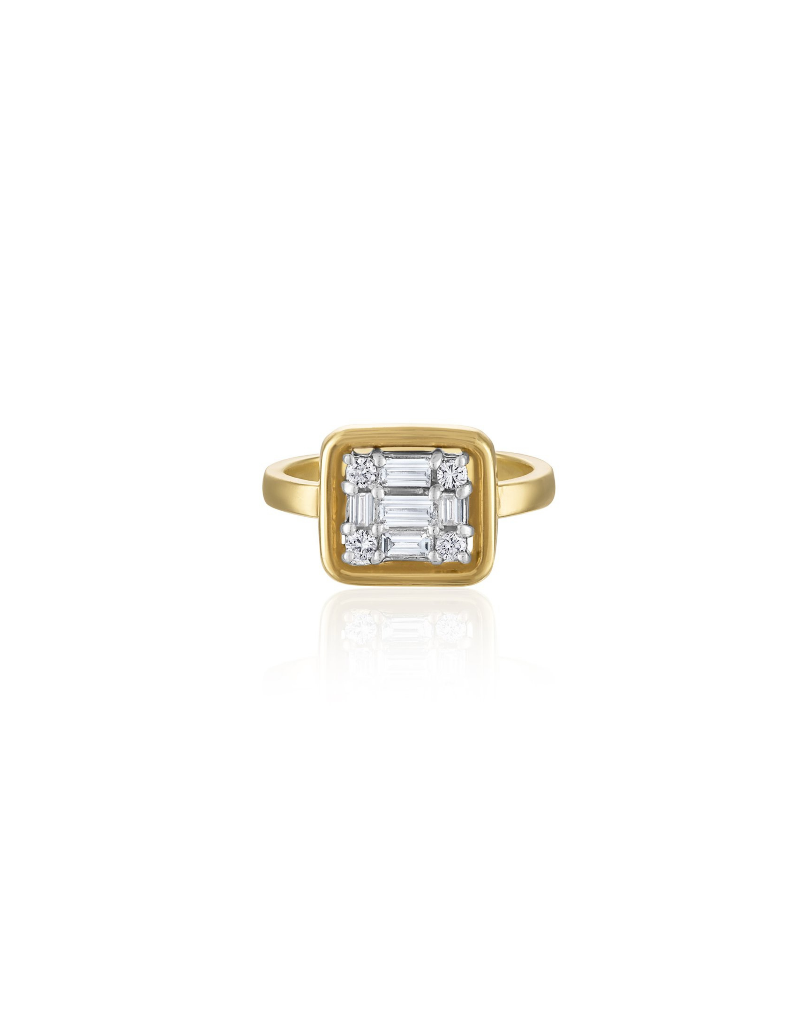 Clarity Gold Framed Ring