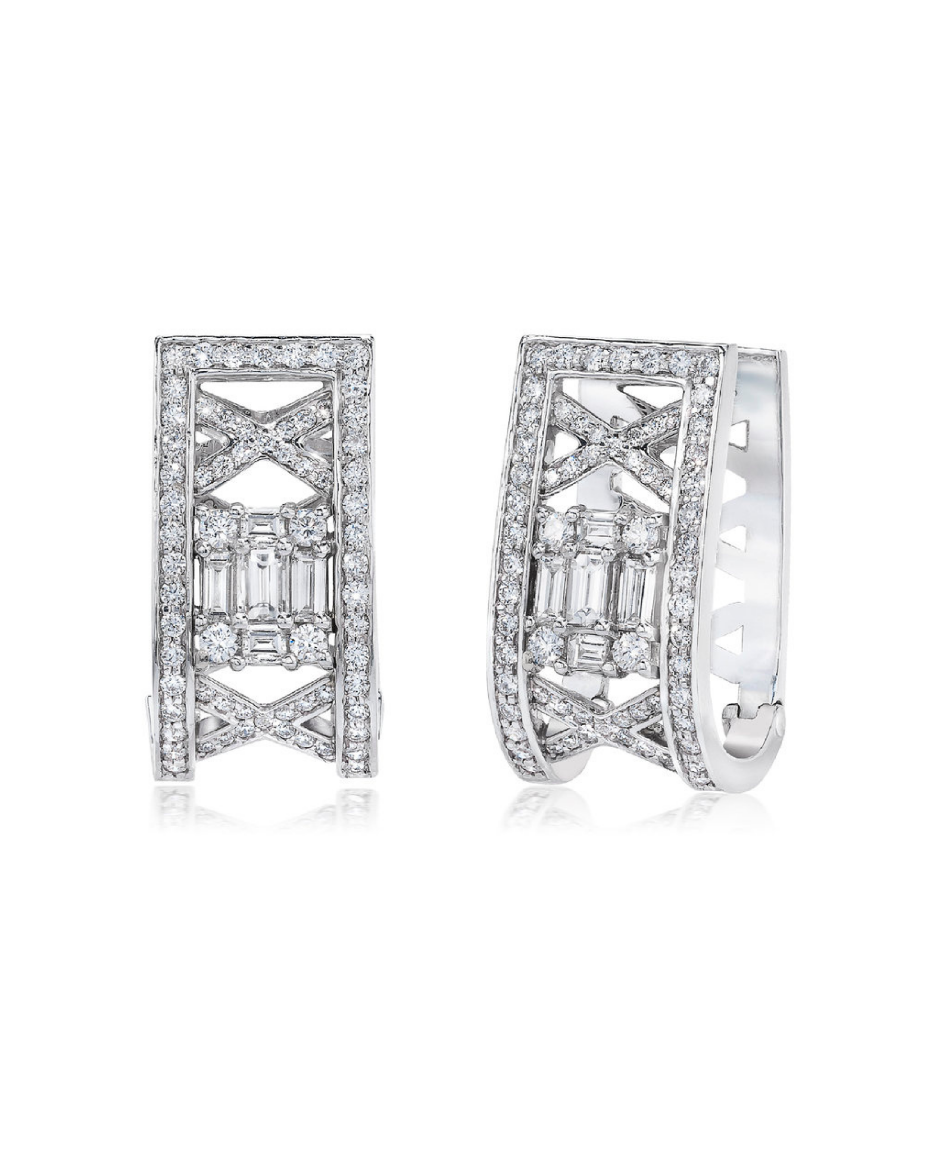 Clarity Lattice Huggie Hoop Earrings